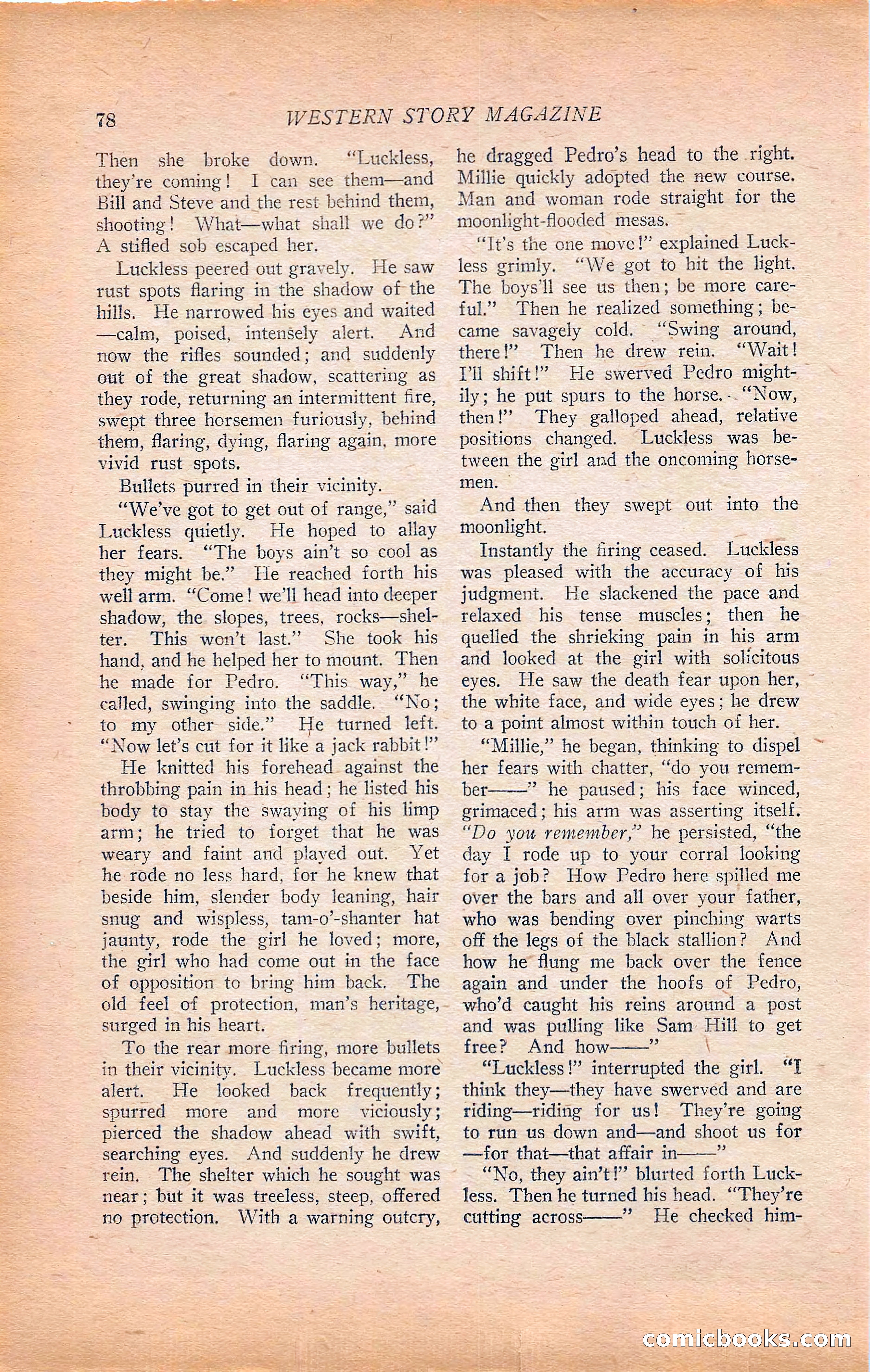 Western Story Magazine, Vol. 22, No. 6 — page 88 of 160