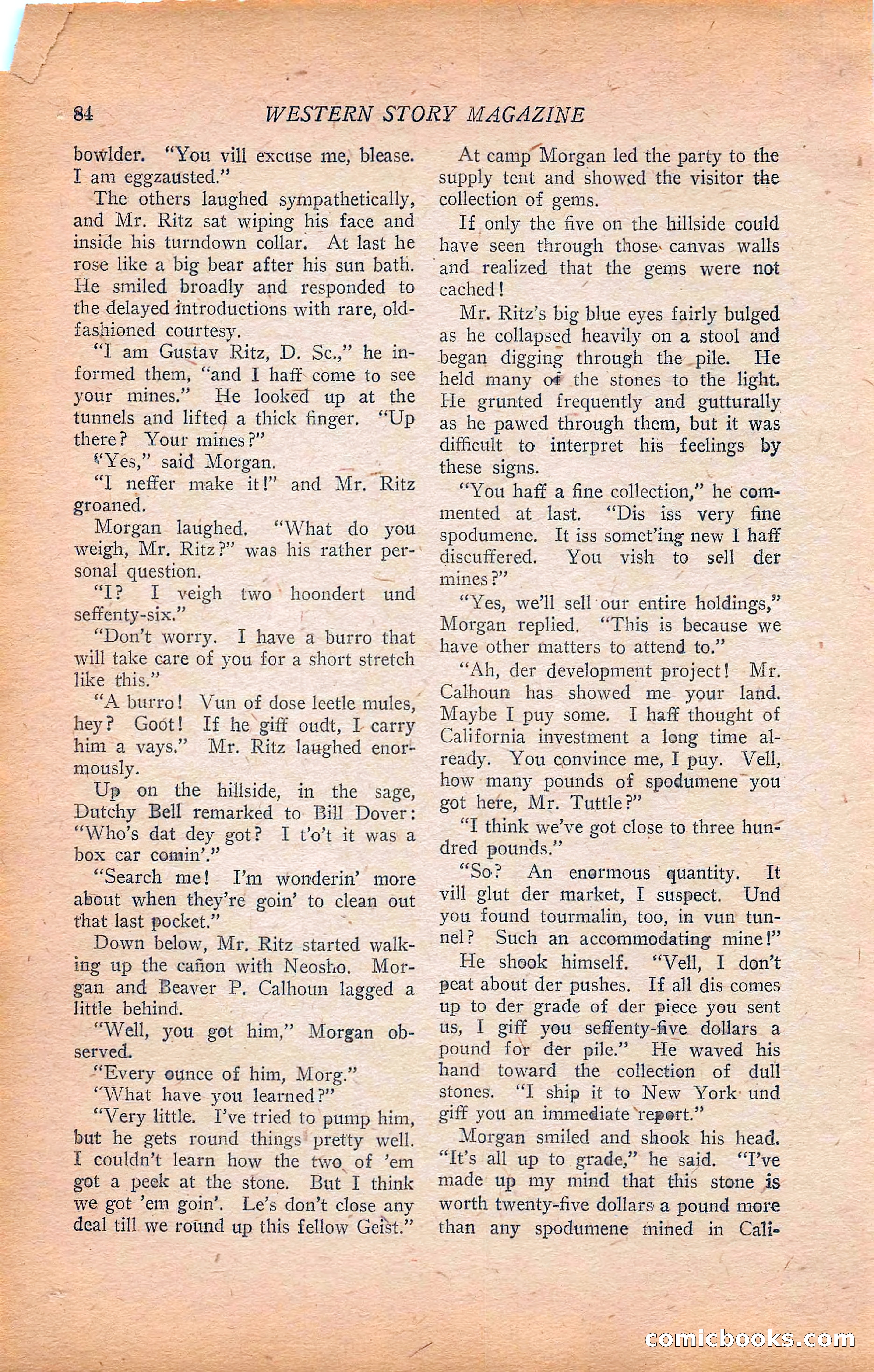 Western Story Magazine, Vol. 22, No. 6 — page 94 of 160