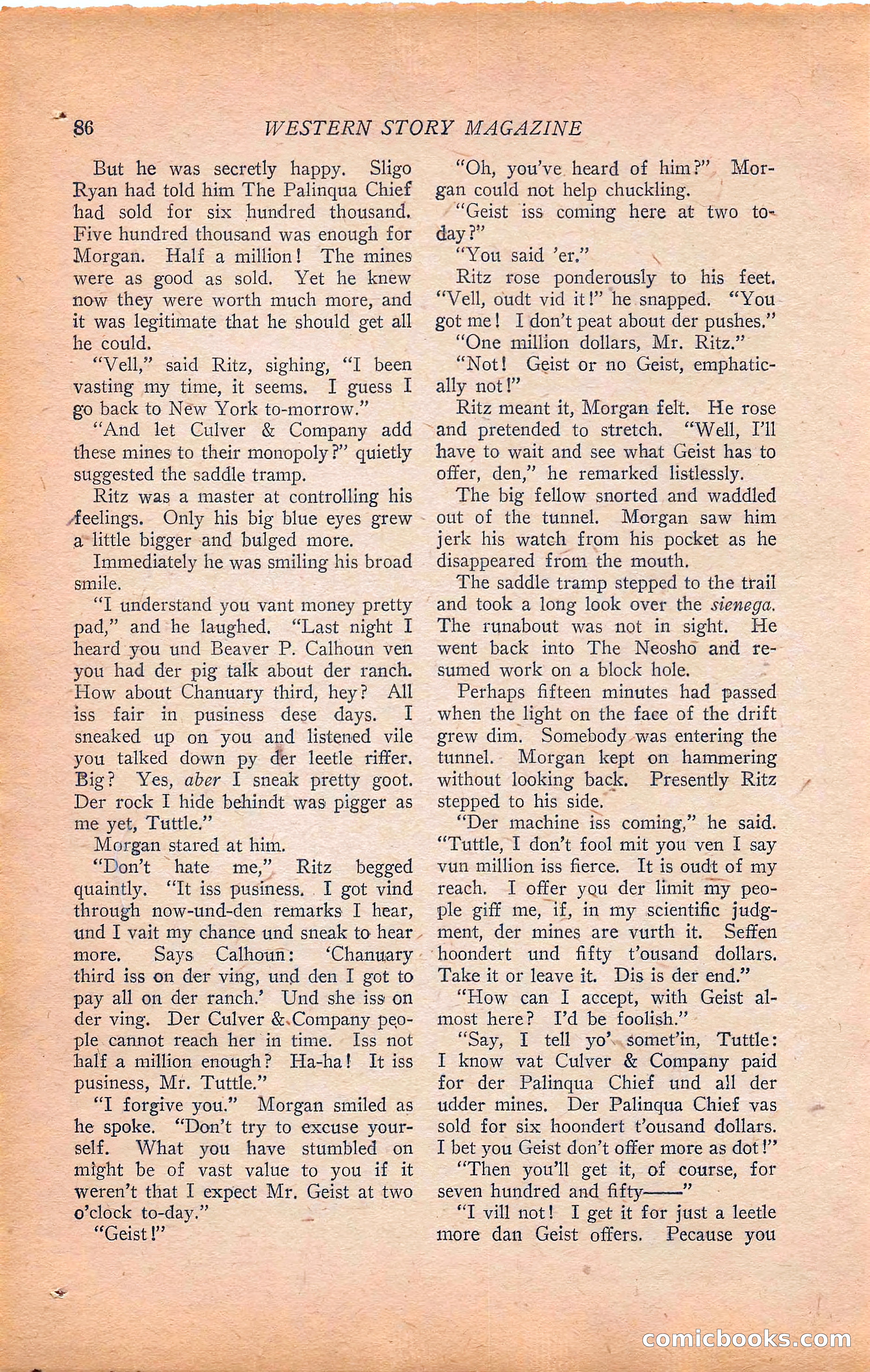 Western Story Magazine, Vol. 22, No. 6 — page 96 of 160