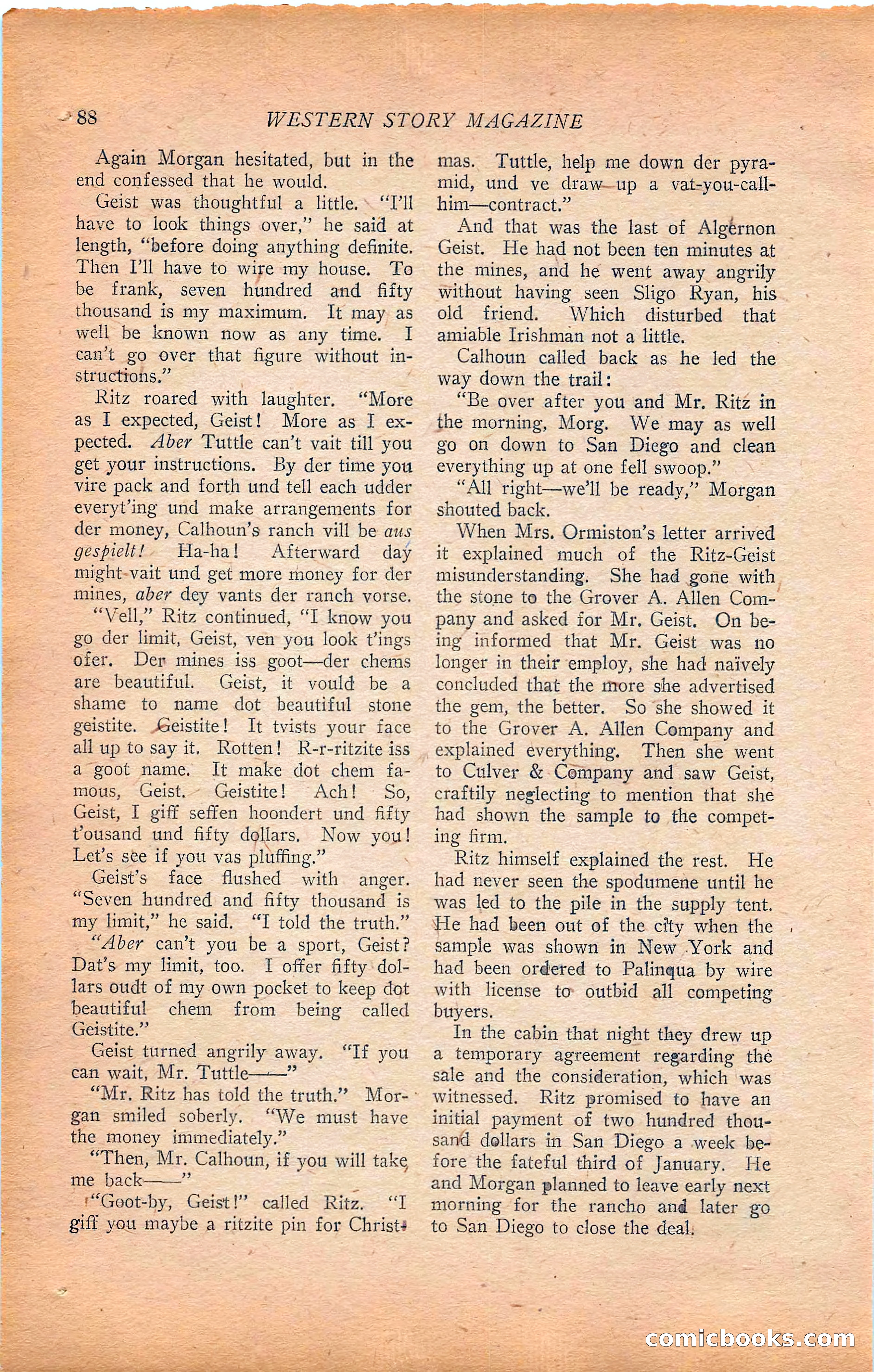 Western Story Magazine, Vol. 22, No. 6 — page 98 of 160