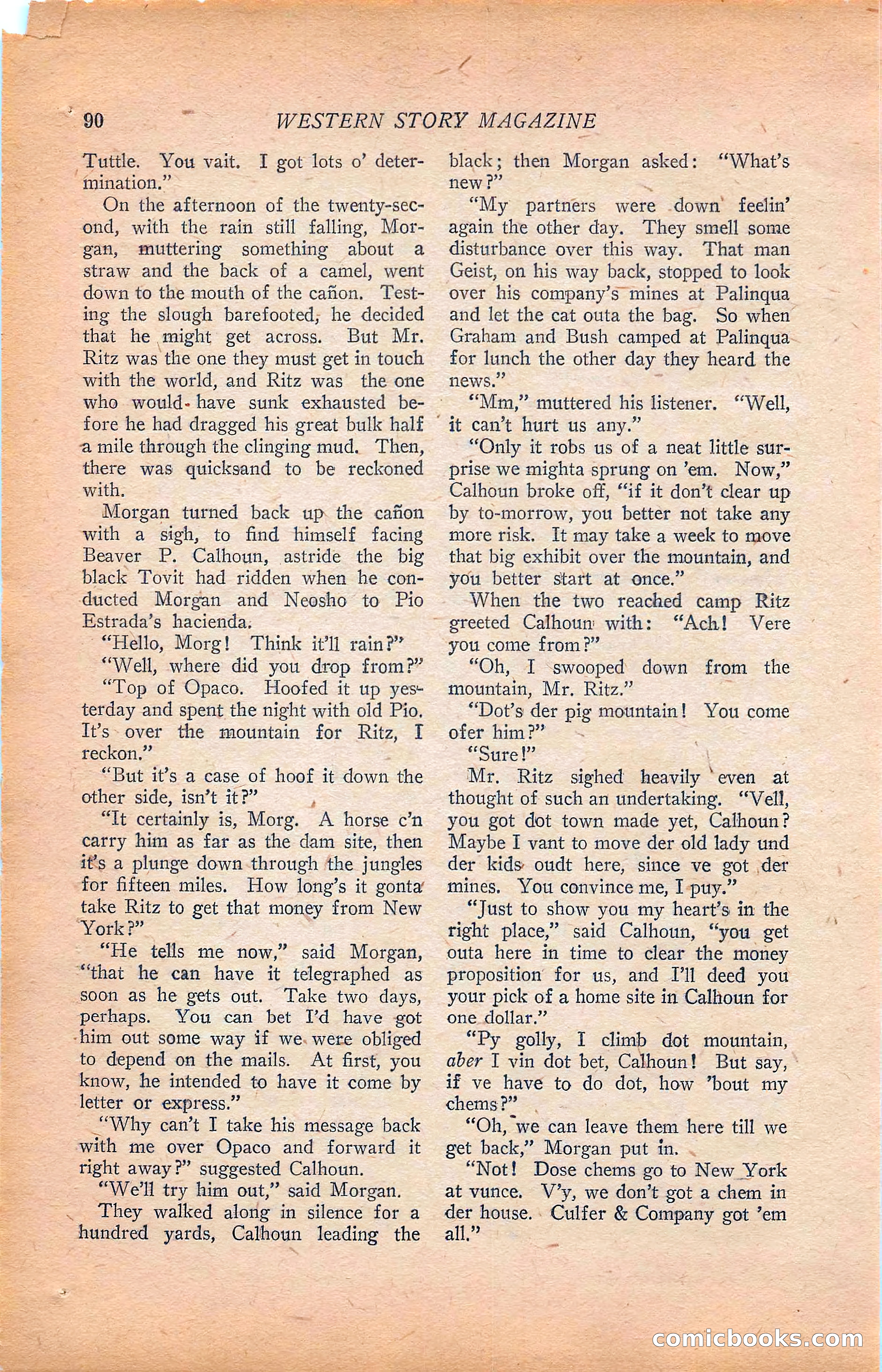 Western Story Magazine, Vol. 22, No. 6 — page 100 of 160