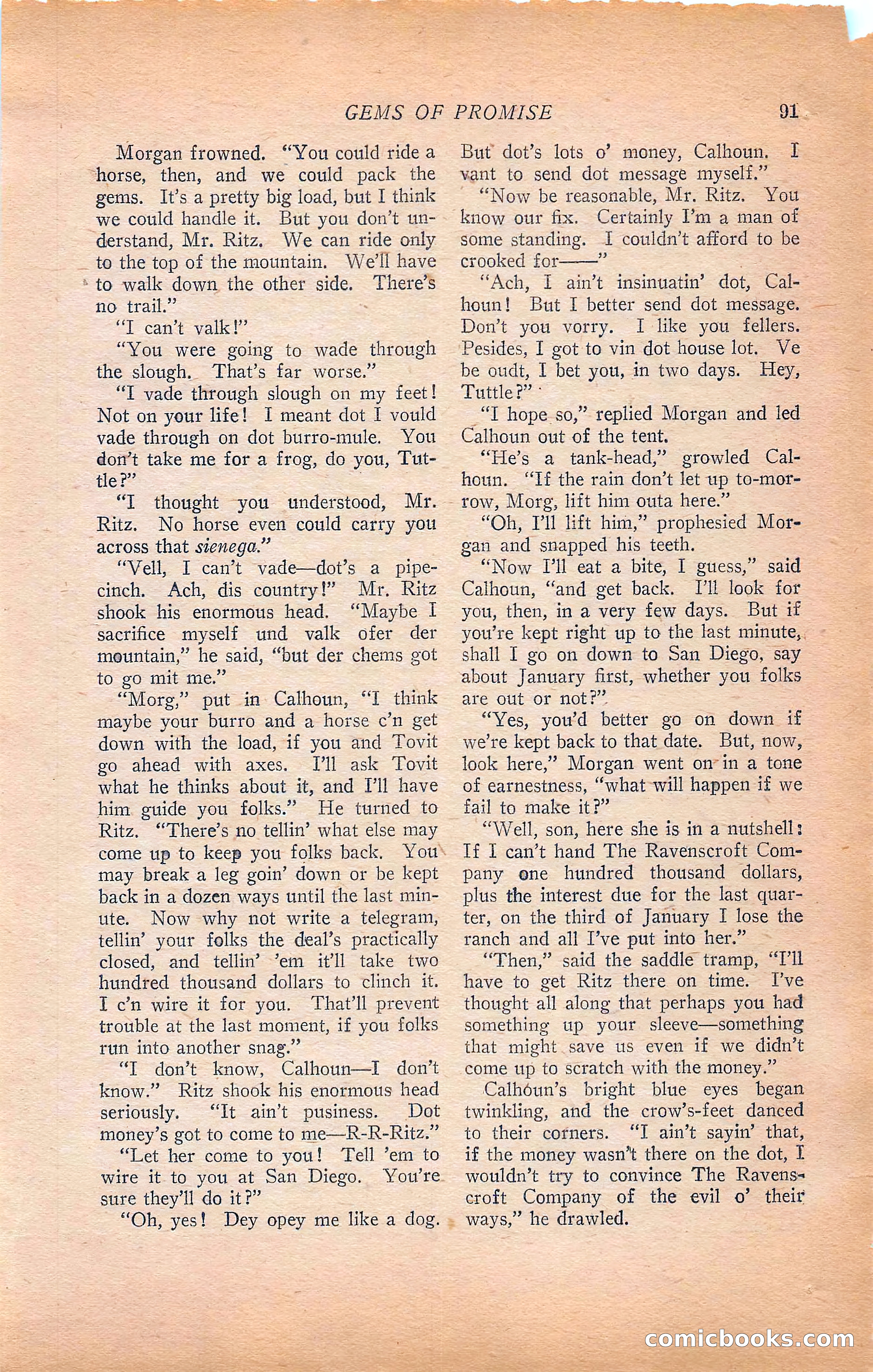 Western Story Magazine, Vol. 22, No. 6 — page 101 of 160