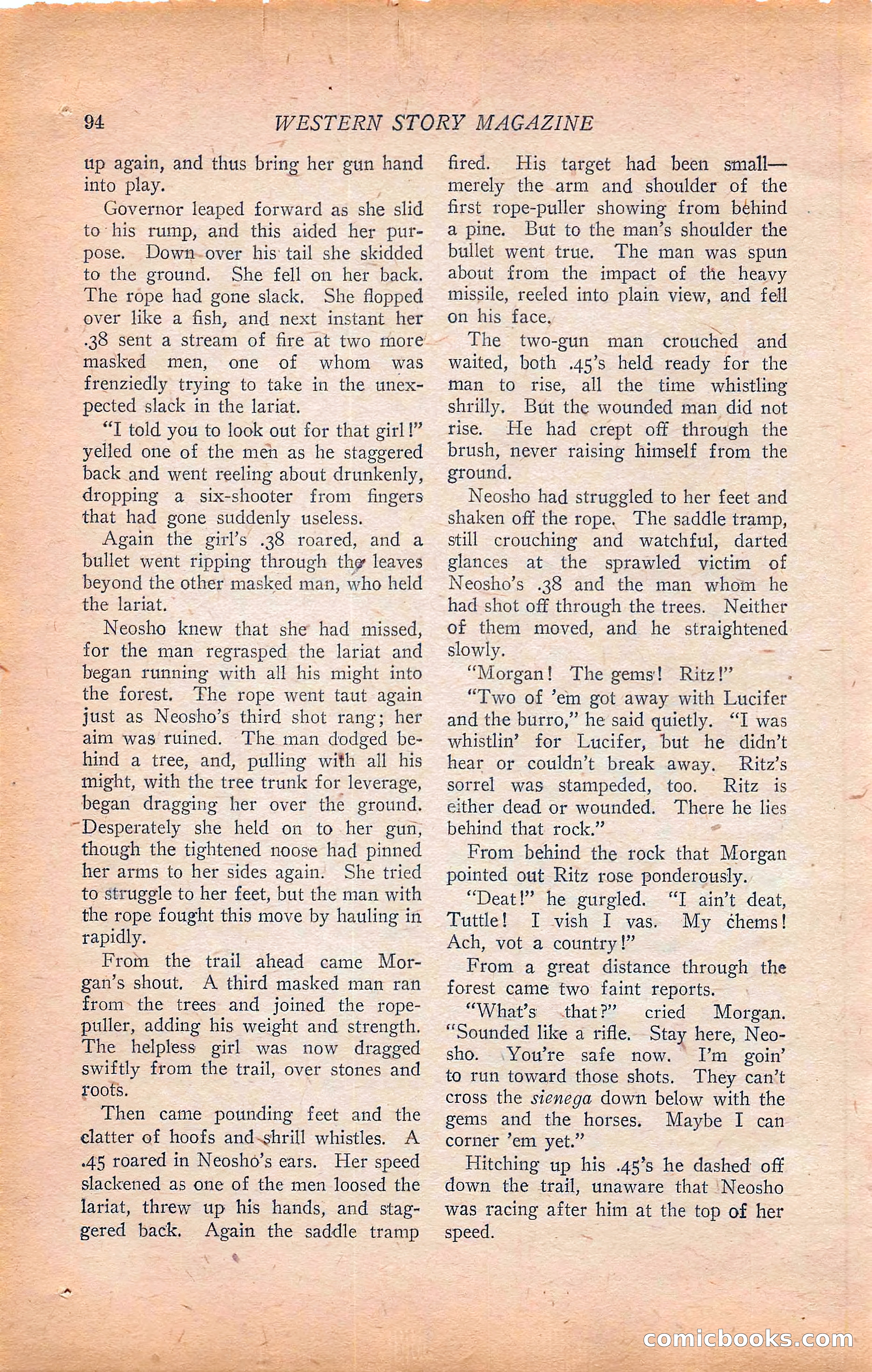Western Story Magazine, Vol. 22, No. 6 — page 104 of 160