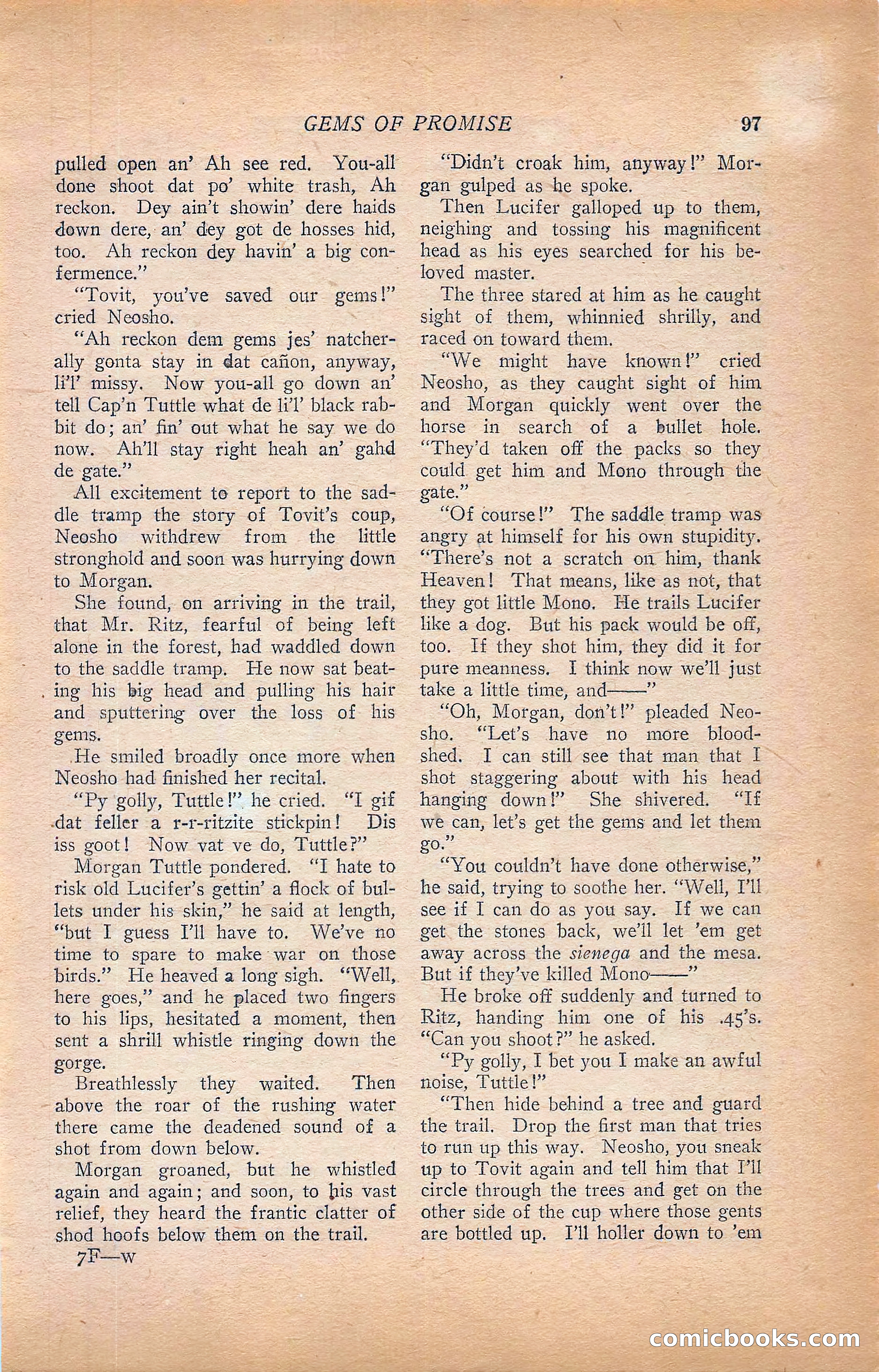 Western Story Magazine, Vol. 22, No. 6 — page 107 of 160
