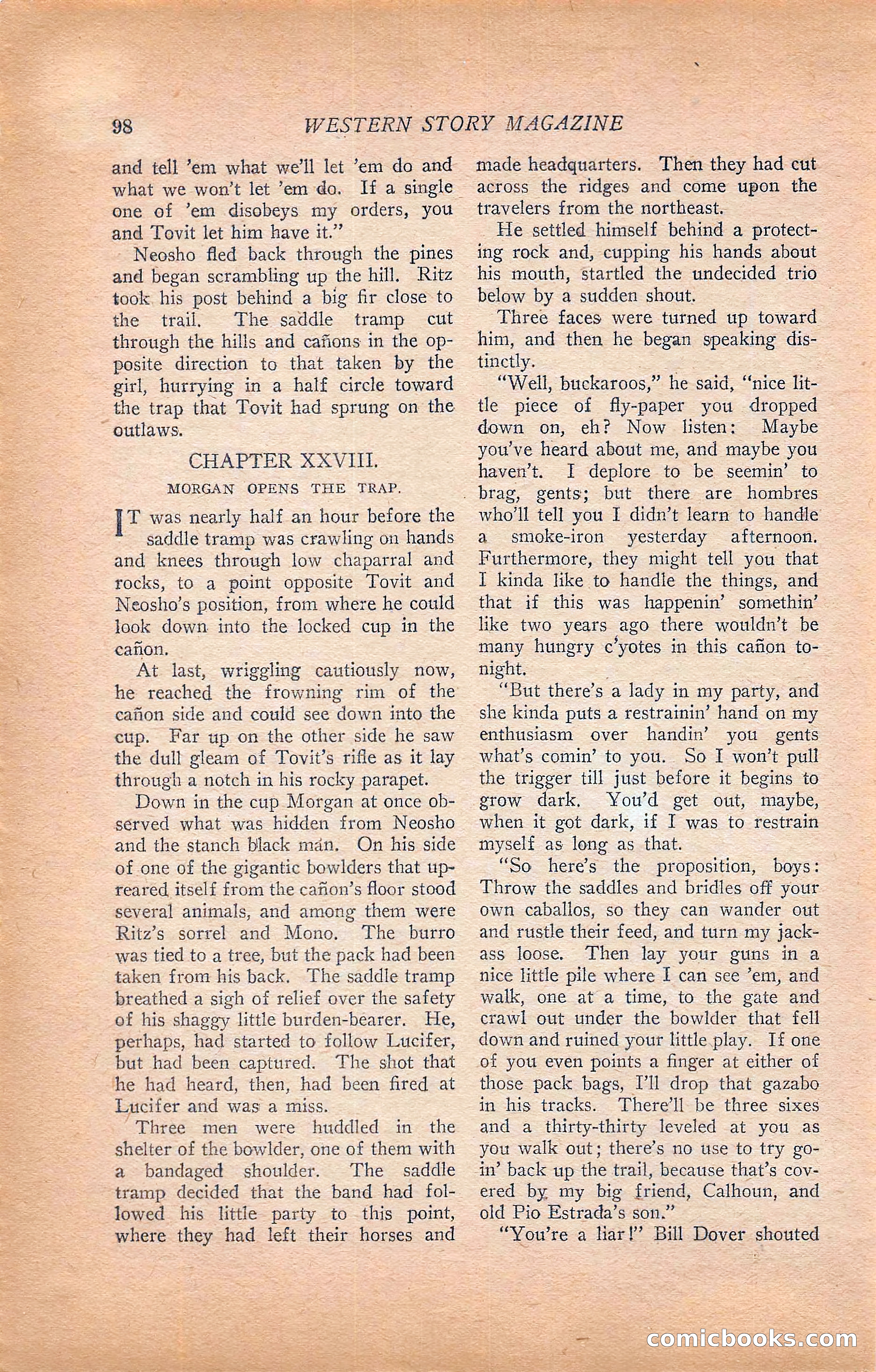 Western Story Magazine, Vol. 22, No. 6 — page 108 of 160