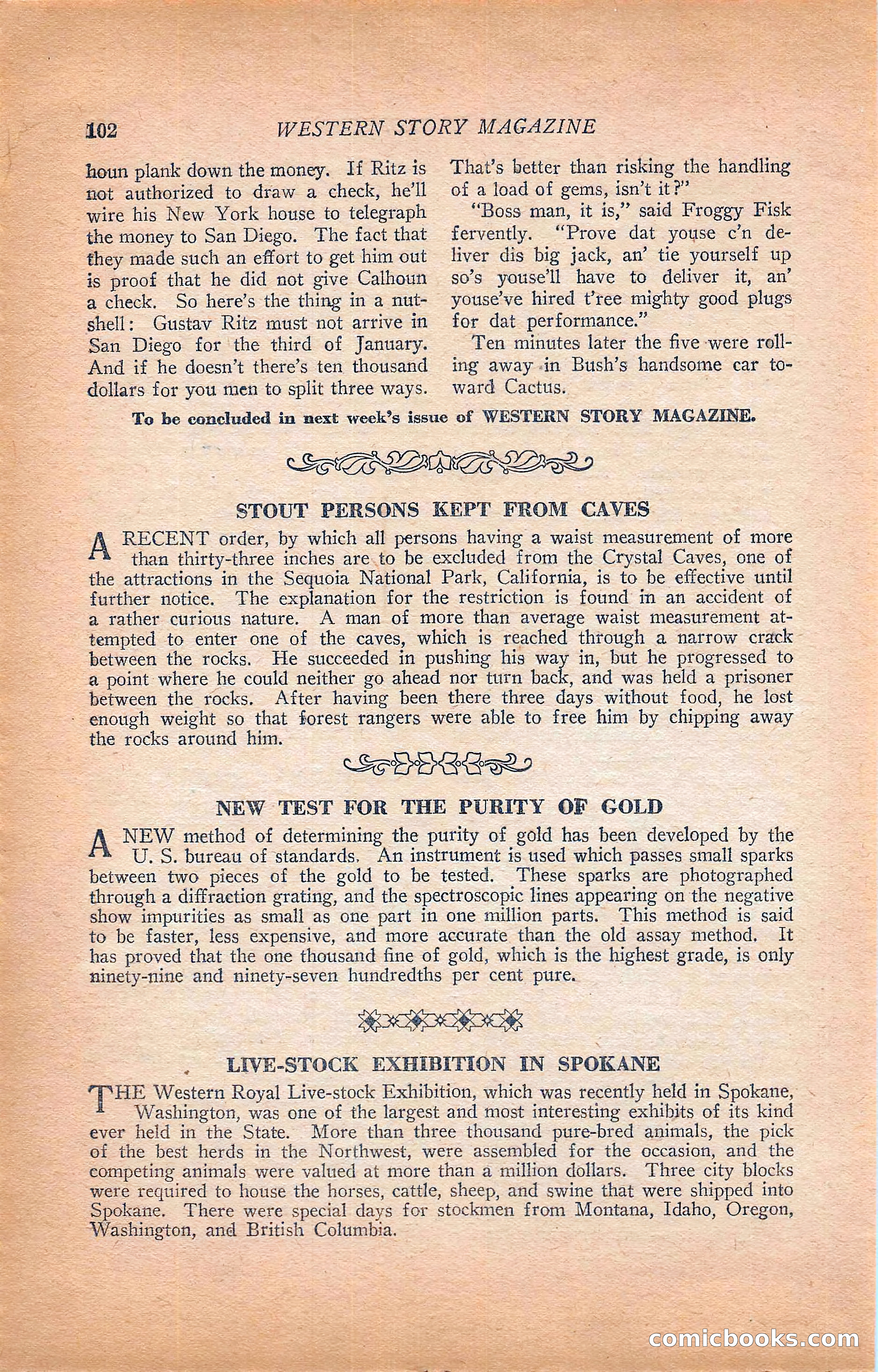 Western Story Magazine, Vol. 22, No. 6 — page 112 of 160