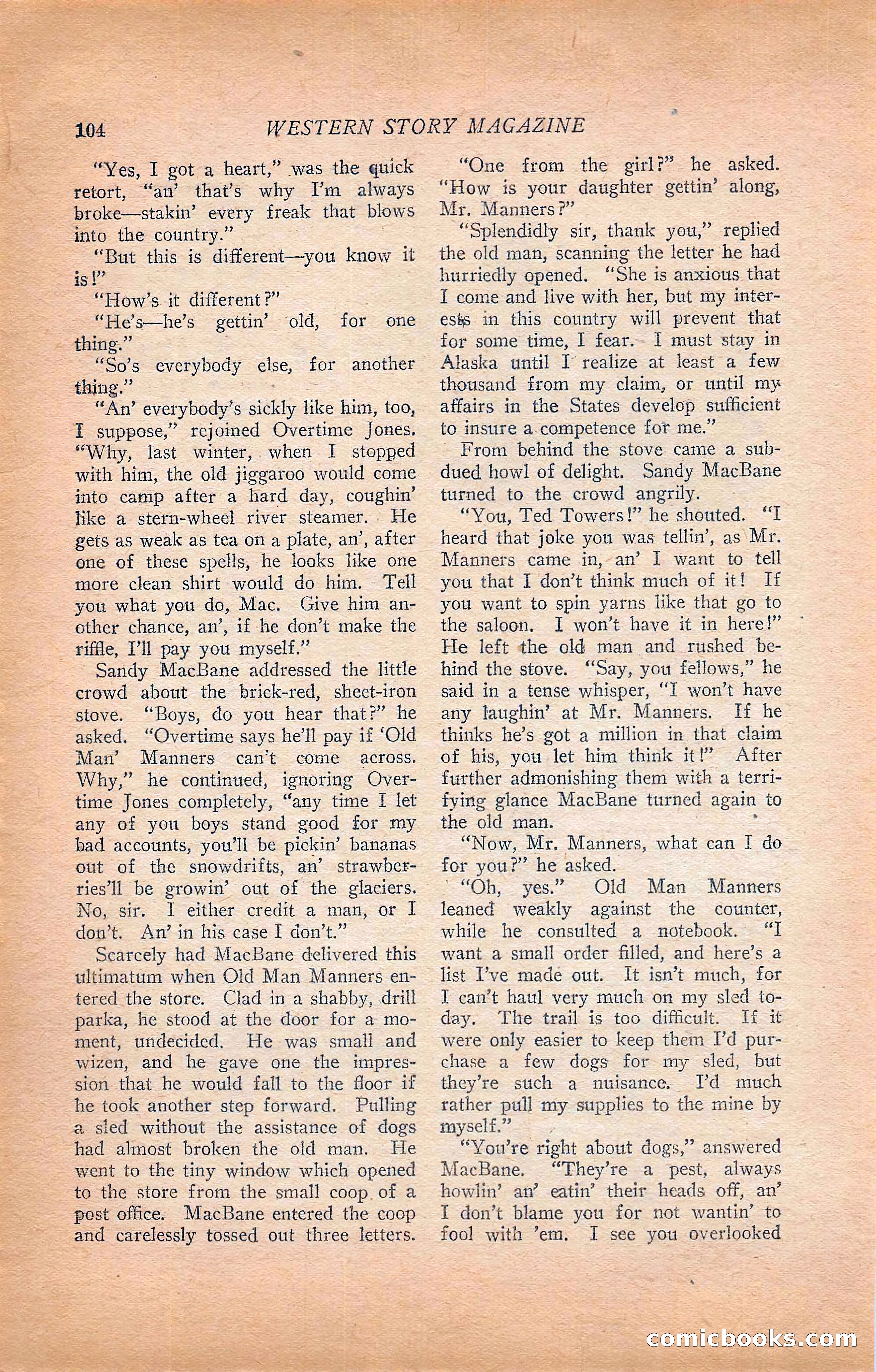 Western Story Magazine, Vol. 22, No. 6 — page 114 of 160
