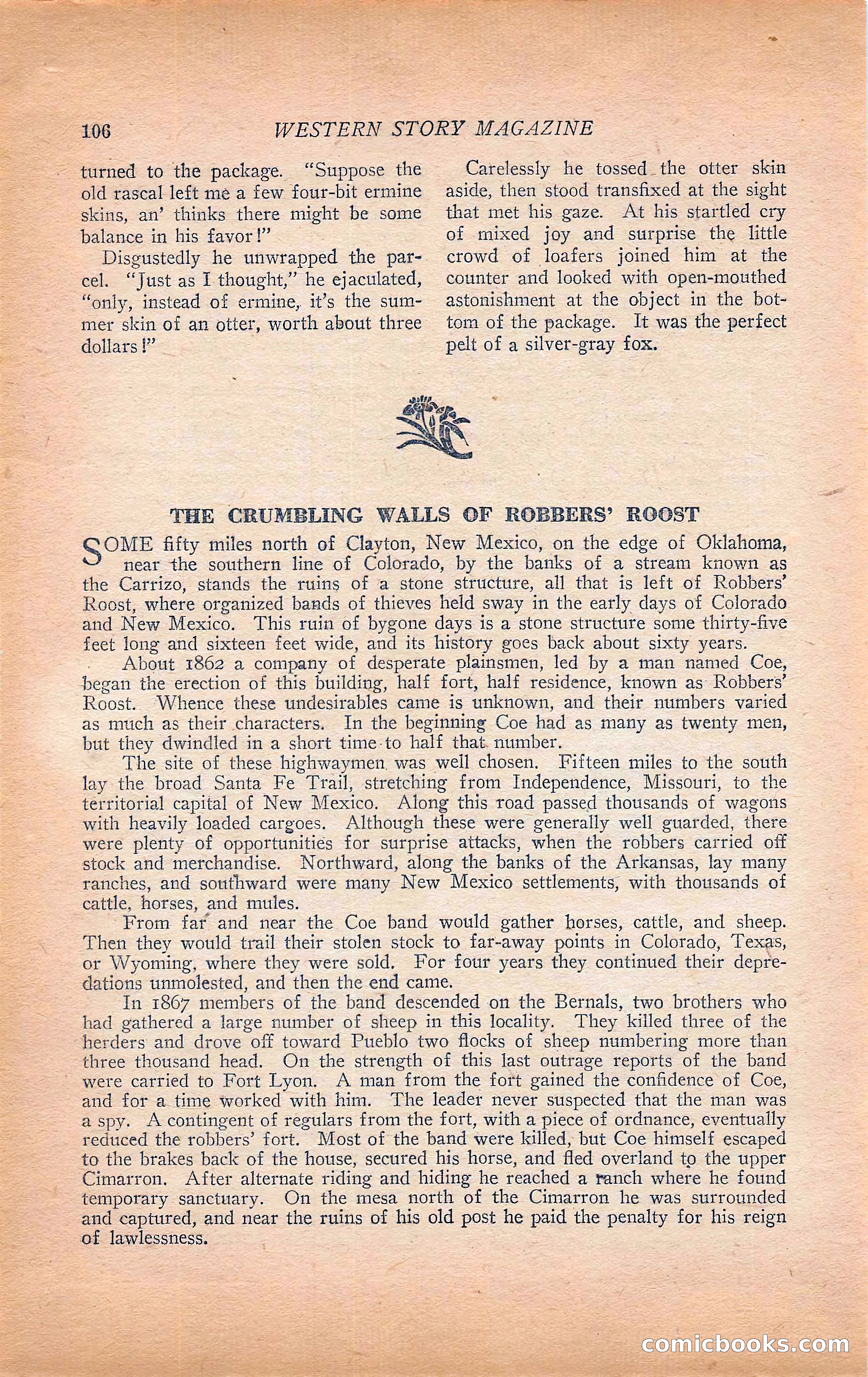 Western Story Magazine, Vol. 22, No. 6 — page 116 of 160