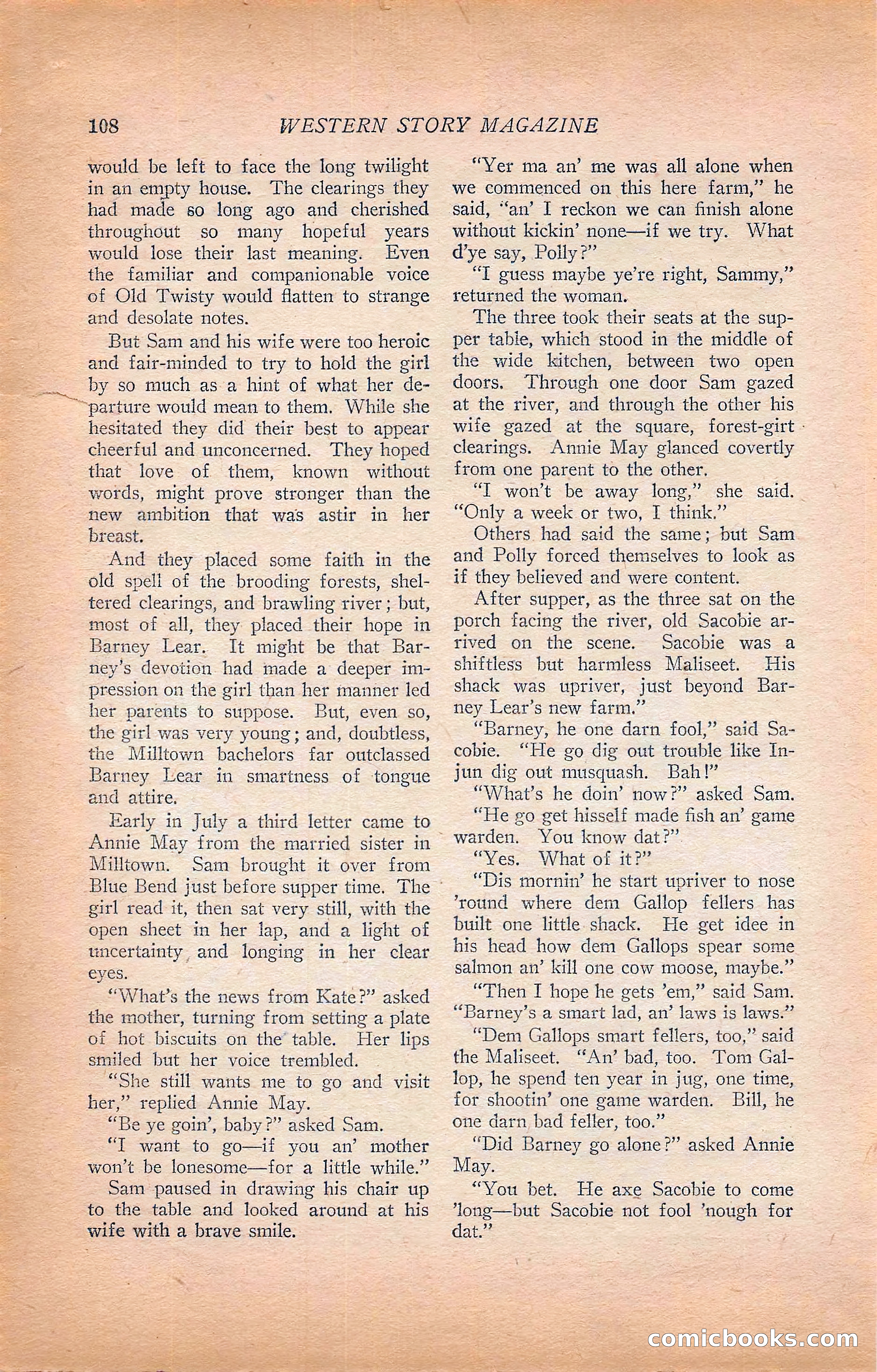 Western Story Magazine, Vol. 22, No. 6 — page 118 of 160