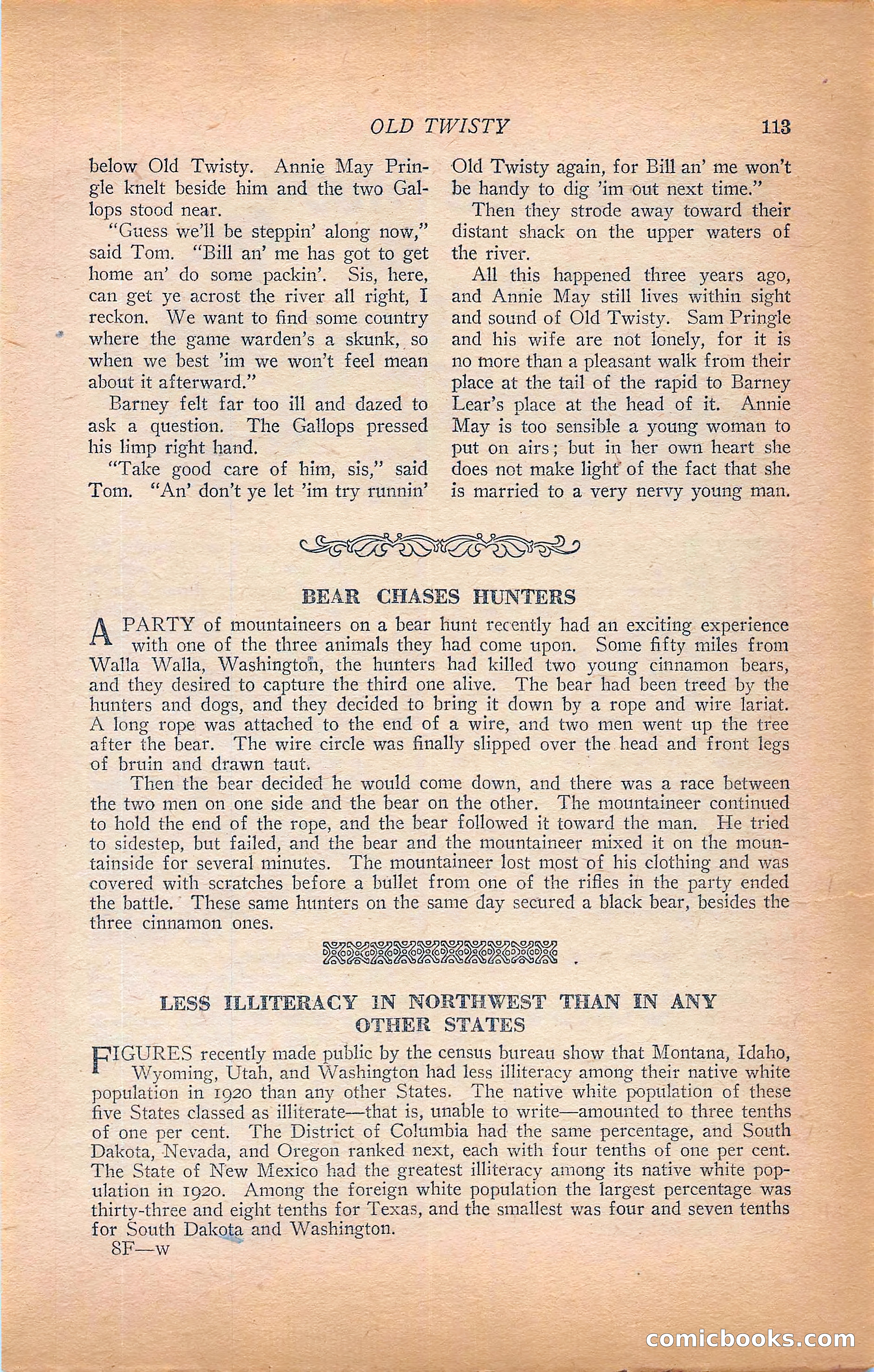 Western Story Magazine, Vol. 22, No. 6 — page 123 of 160