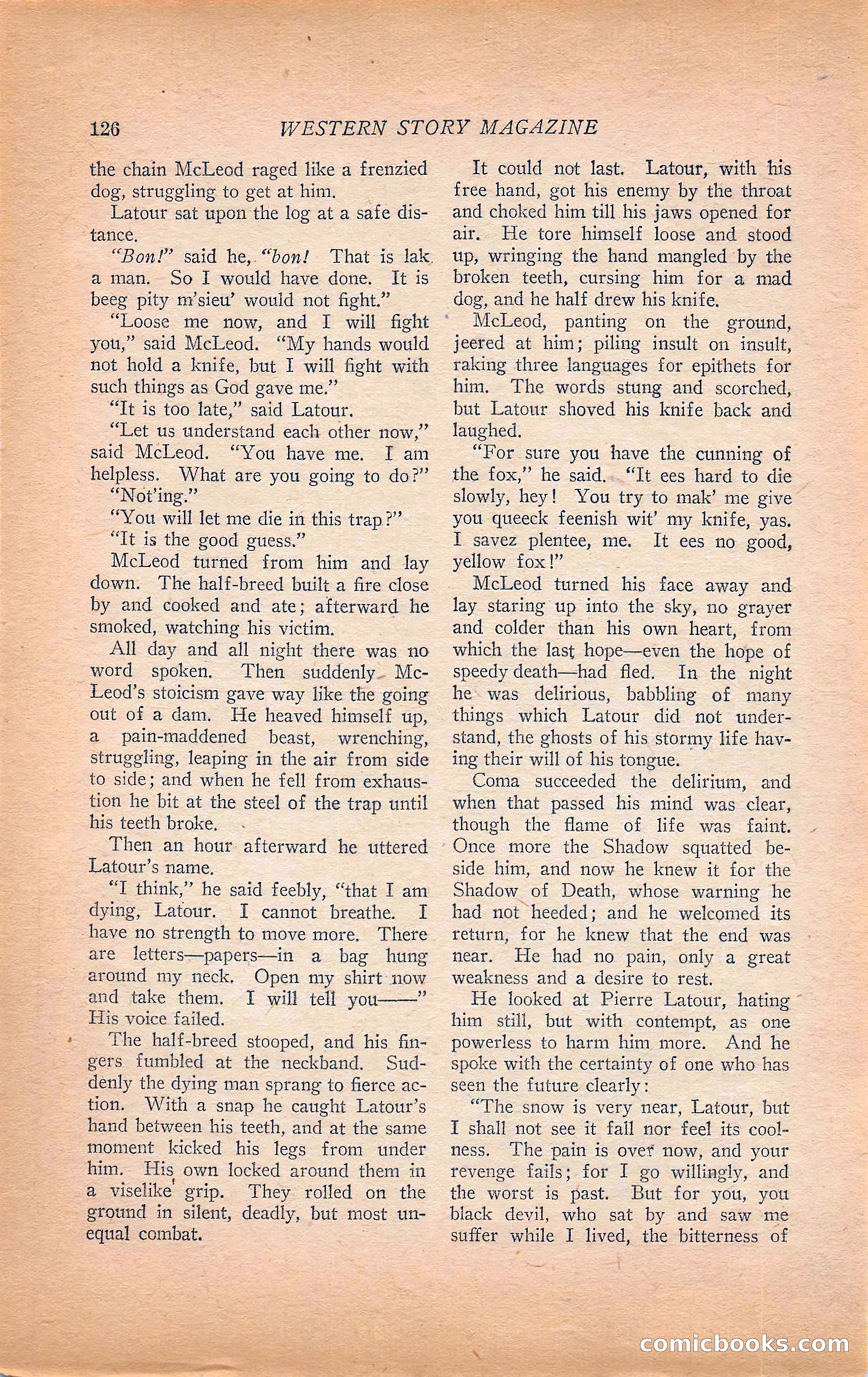 Western Story Magazine, Vol. 22, No. 6 — page 136 of 160