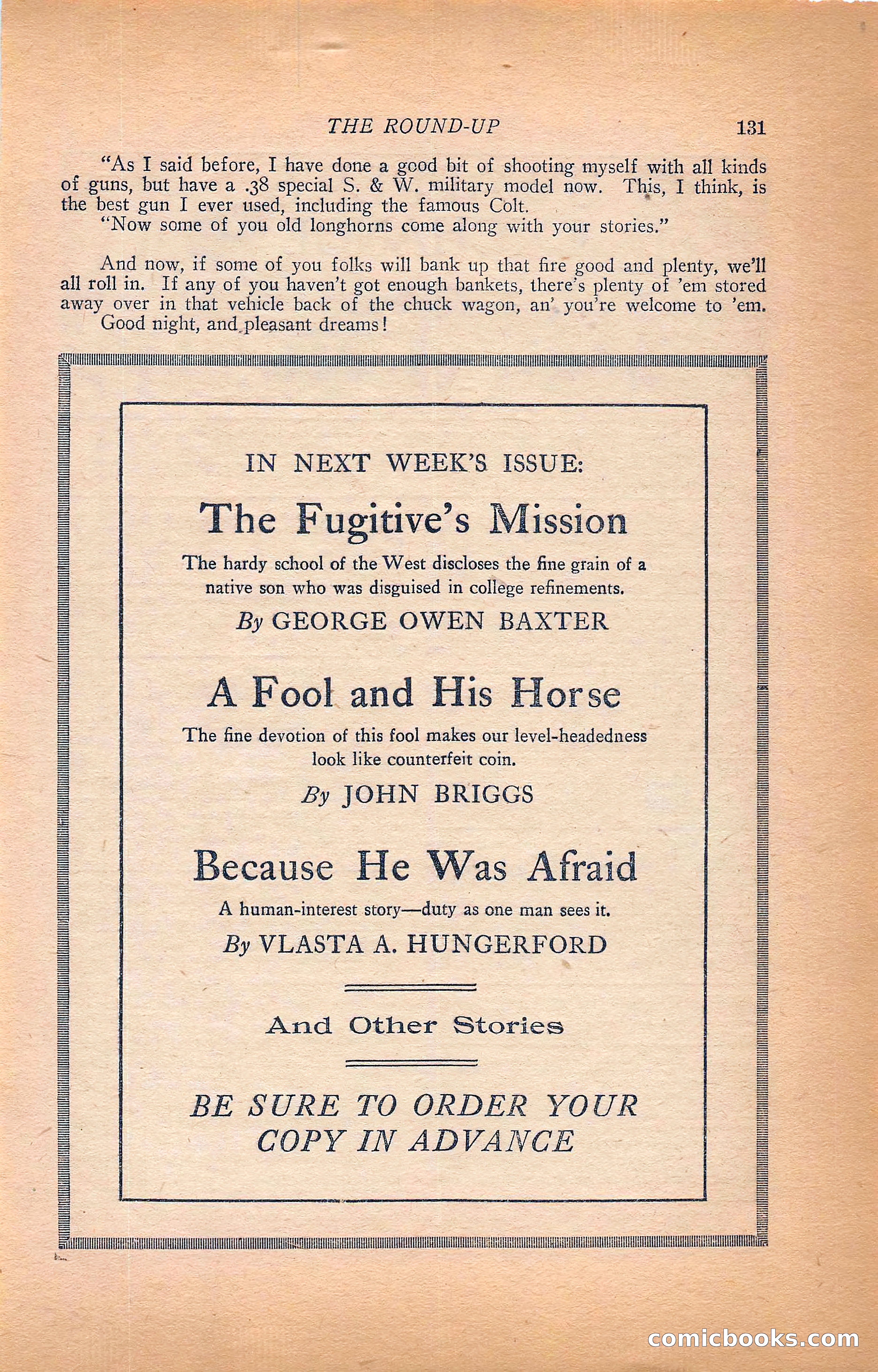Western Story Magazine, Vol. 22, No. 6 — page 141 of 160