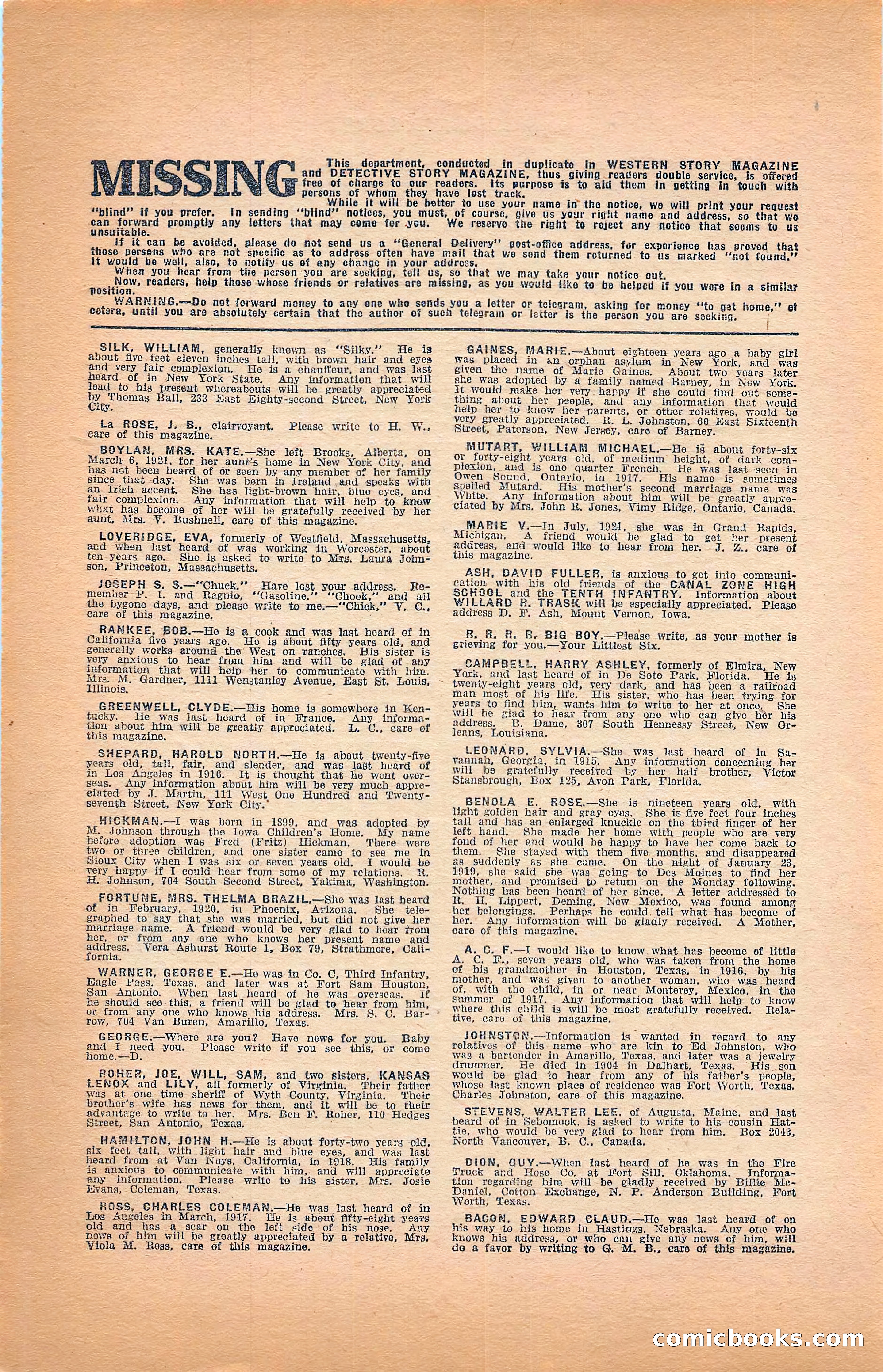 Western Story Magazine, Vol. 22, No. 6 — page 150 of 160