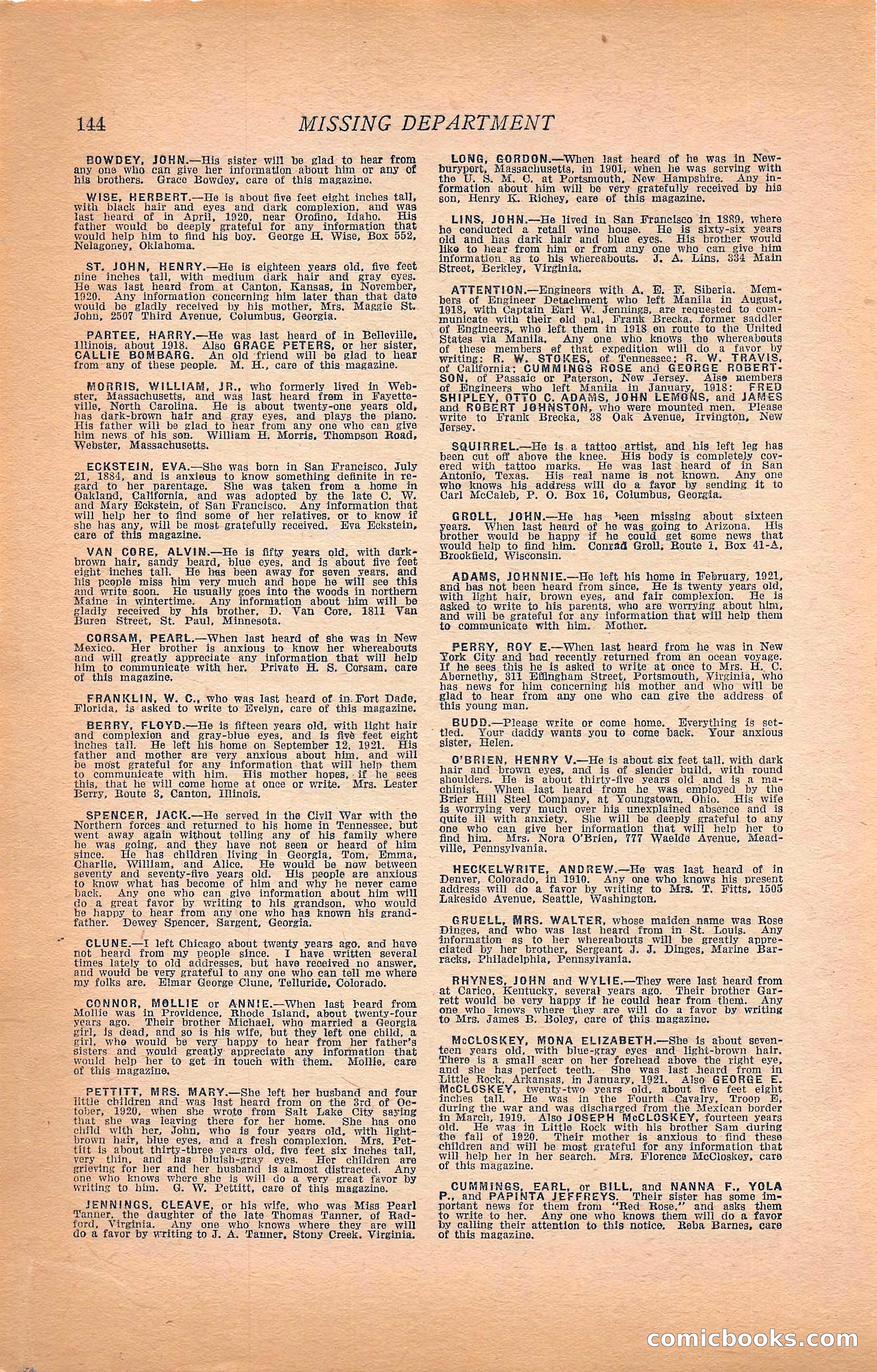 Western Story Magazine, Vol. 22, No. 6 — page 154 of 160