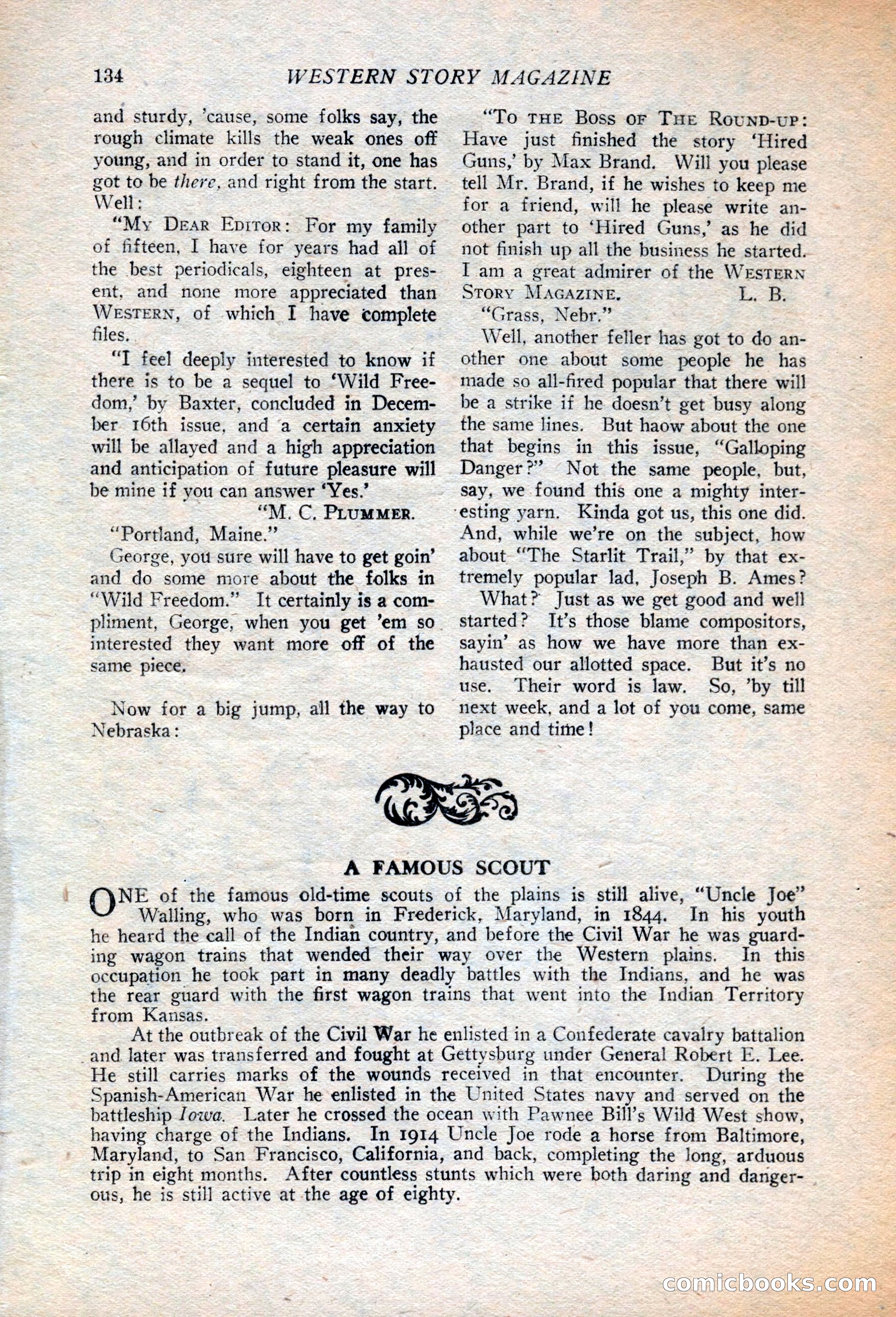 Western Story Magazine, July 14, 1923 — page 136 of 149