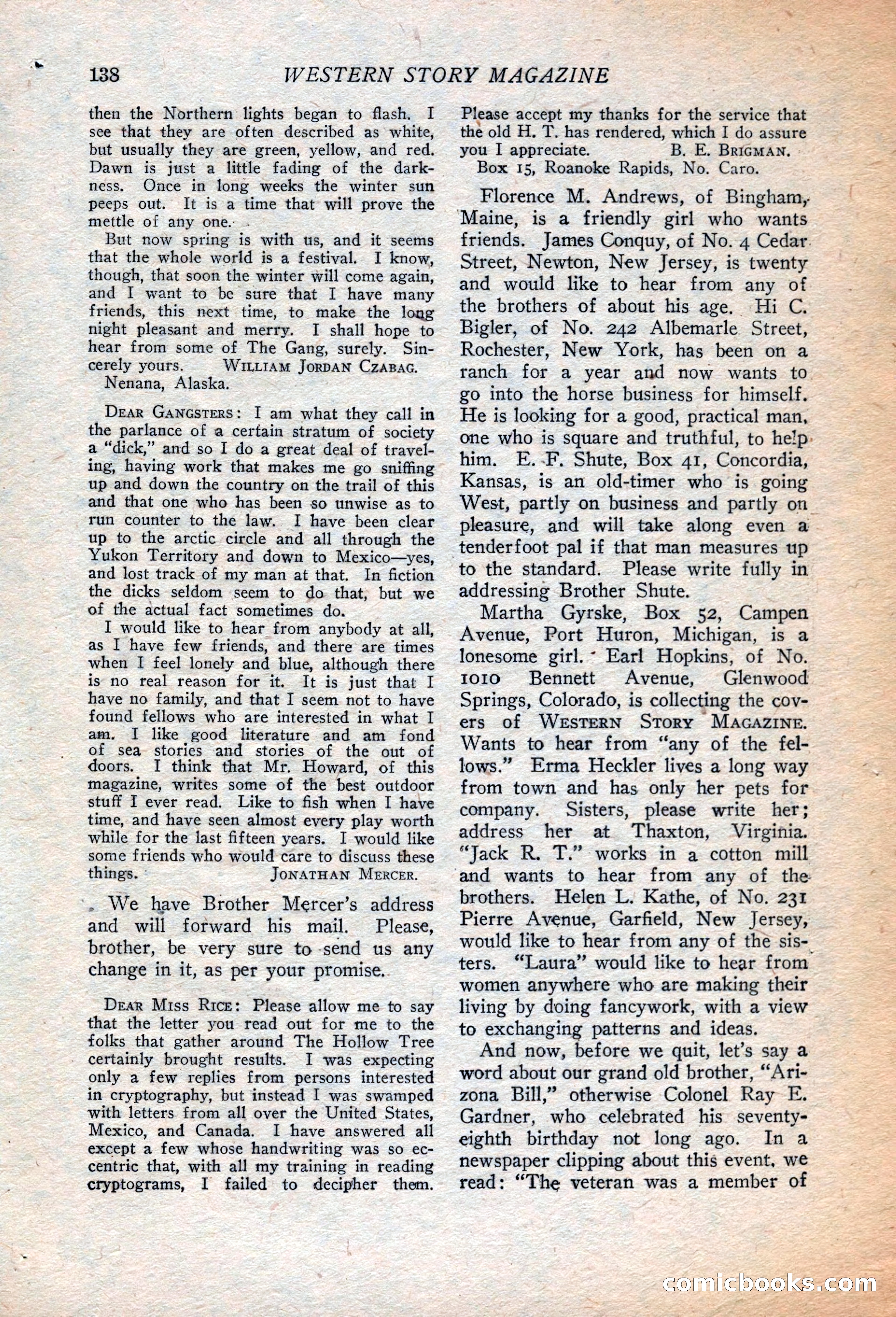 Western Story Magazine, July 14, 1923 — page 140 of 149