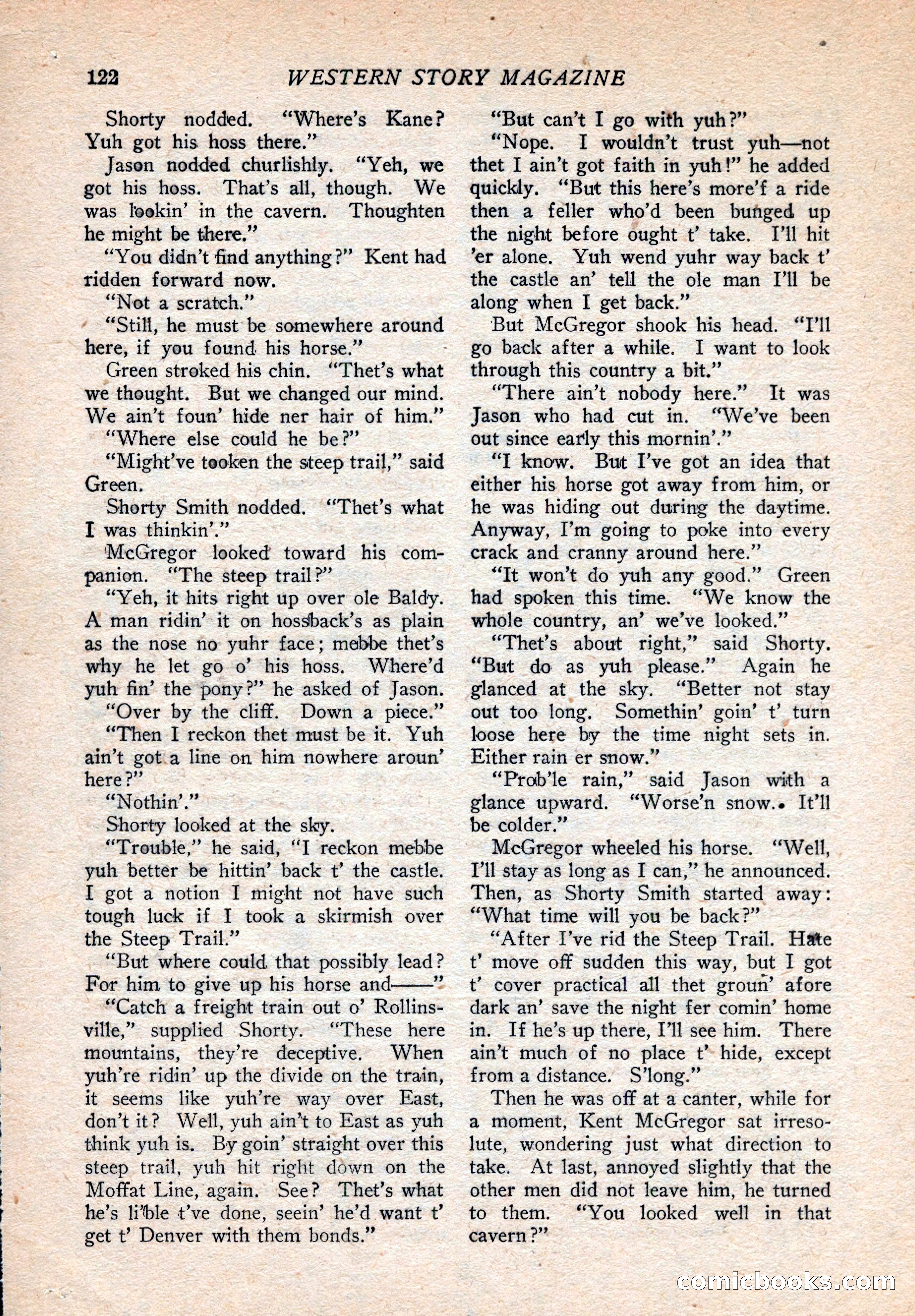 Western Story Magazine, August 9, 1924 — page 124 of 148