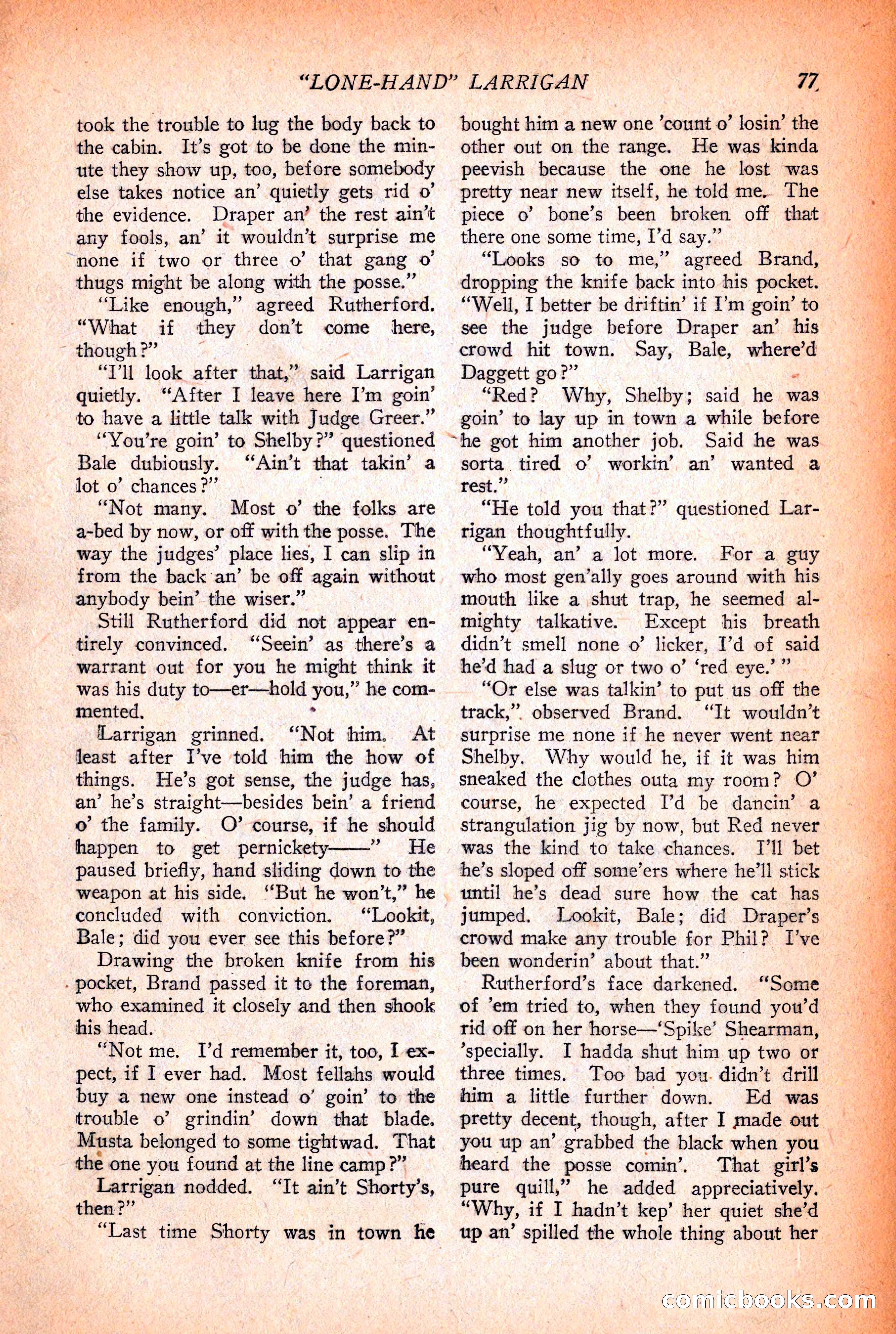 Western Story Magazine, December 12, 1925 — page 79 of 146