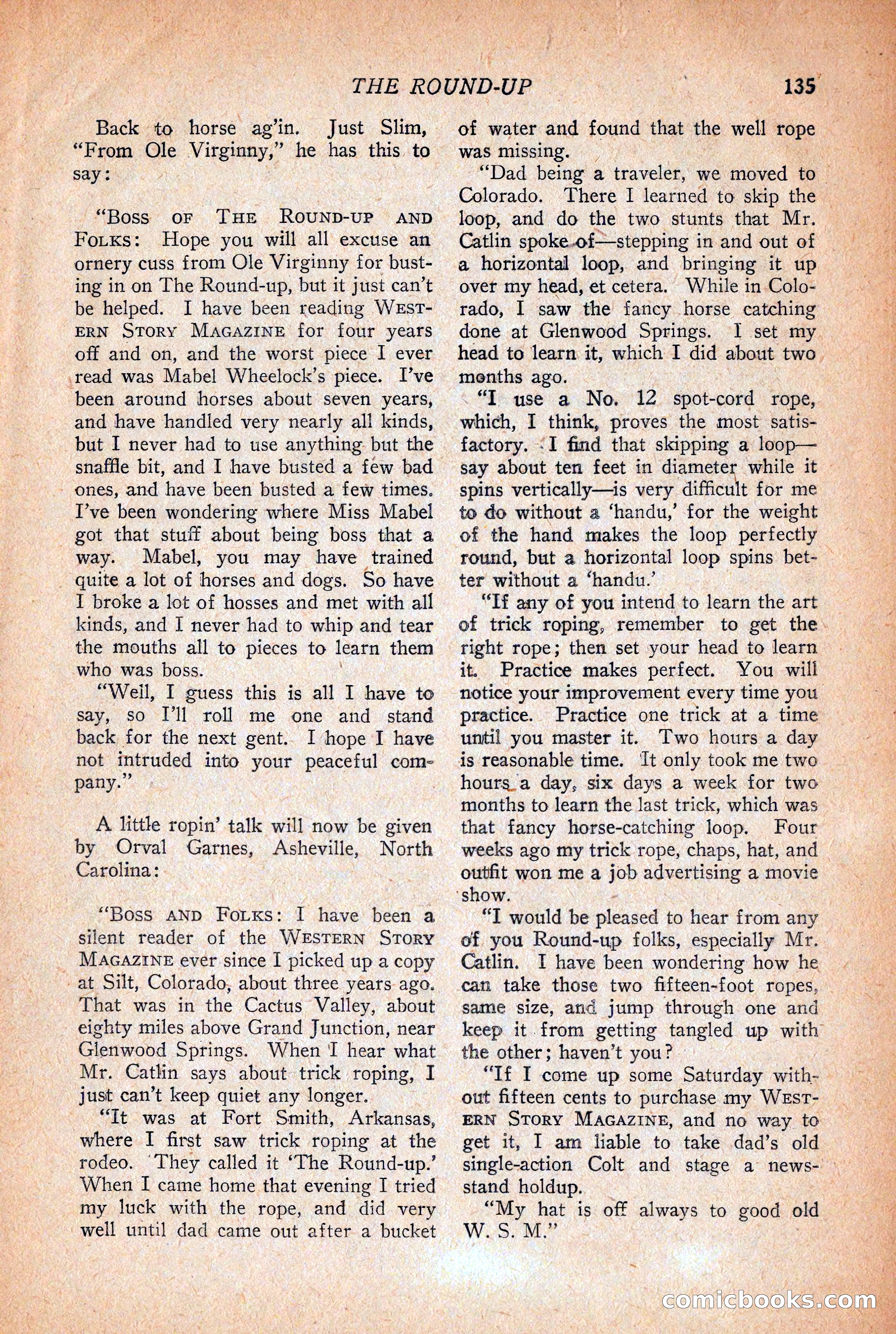 Western Story Magazine, December 12, 1925 — page 137 of 146