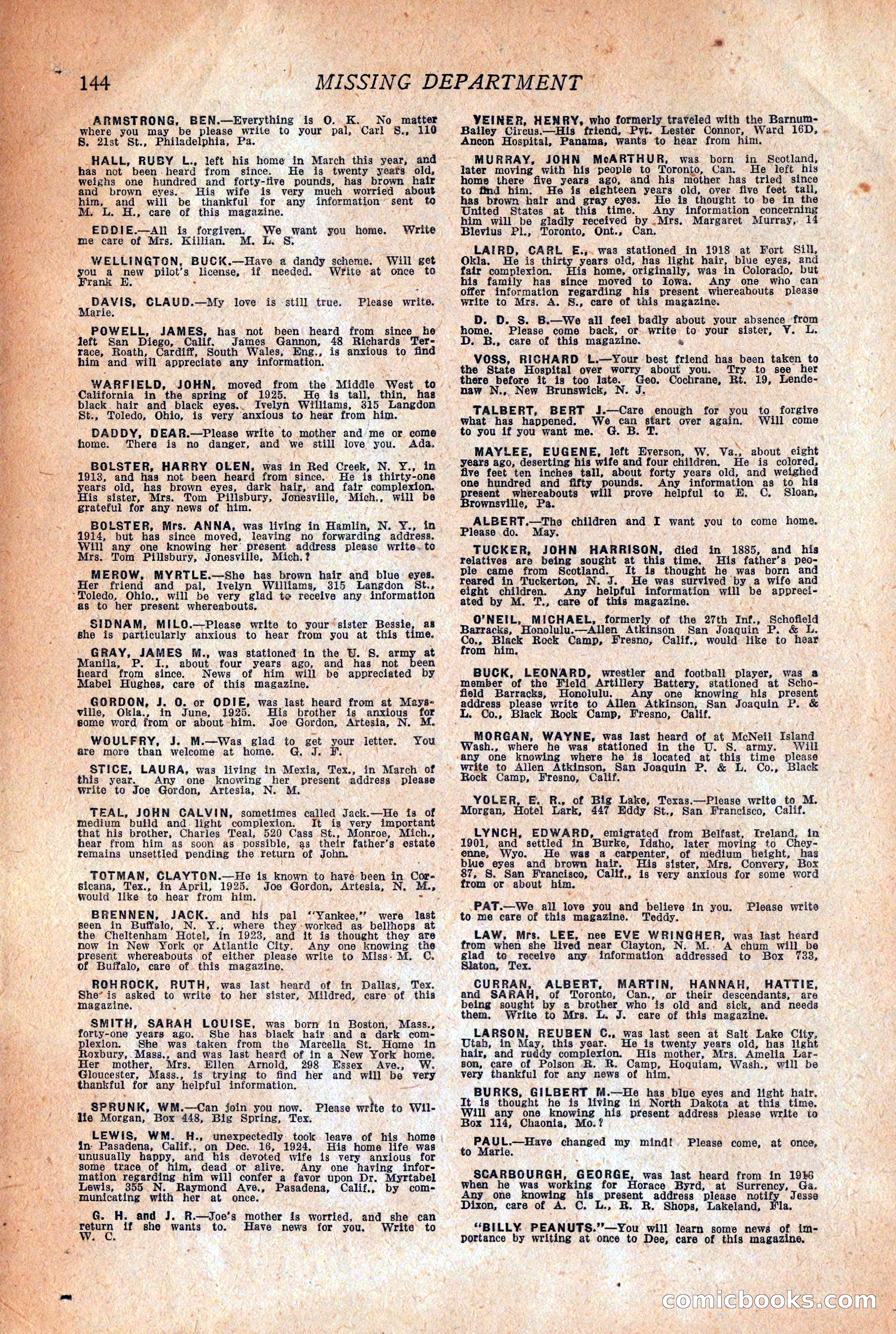 Western Story Magazine, December 12, 1925 — page 146 of 146