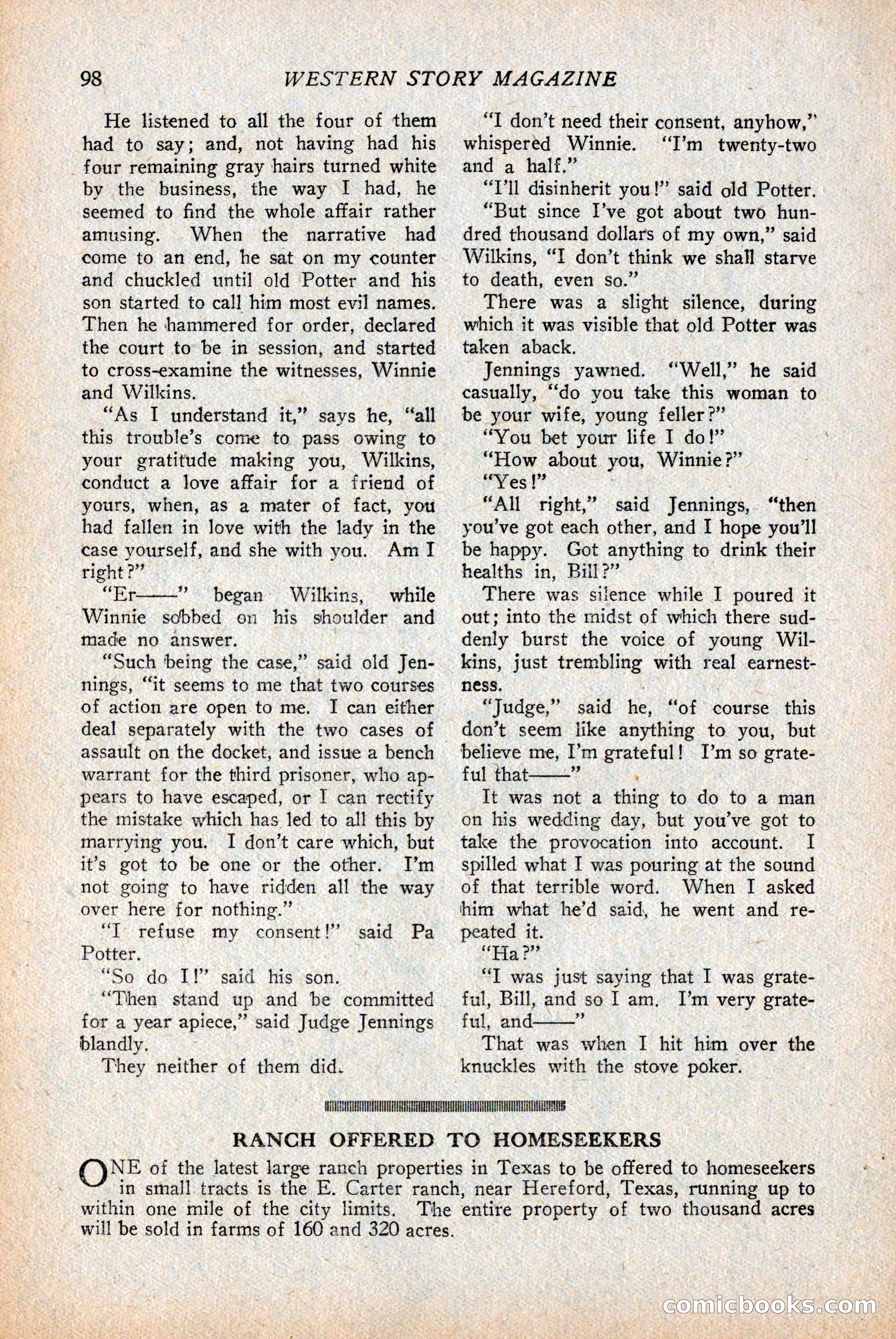 Western Story Magazine — page 100 of 146