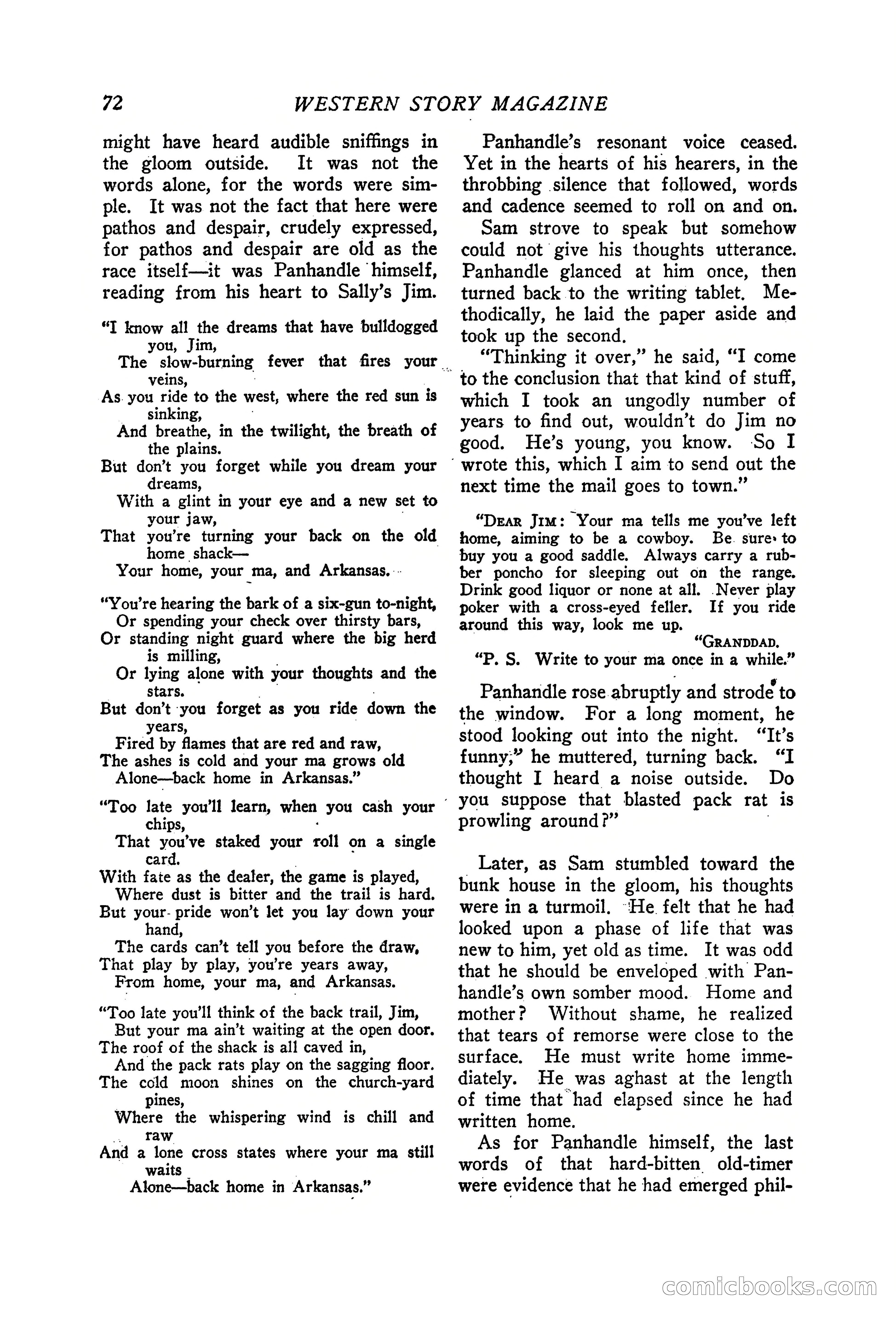 Western Story Magazine, June 19, 1926 — page 74 of 148