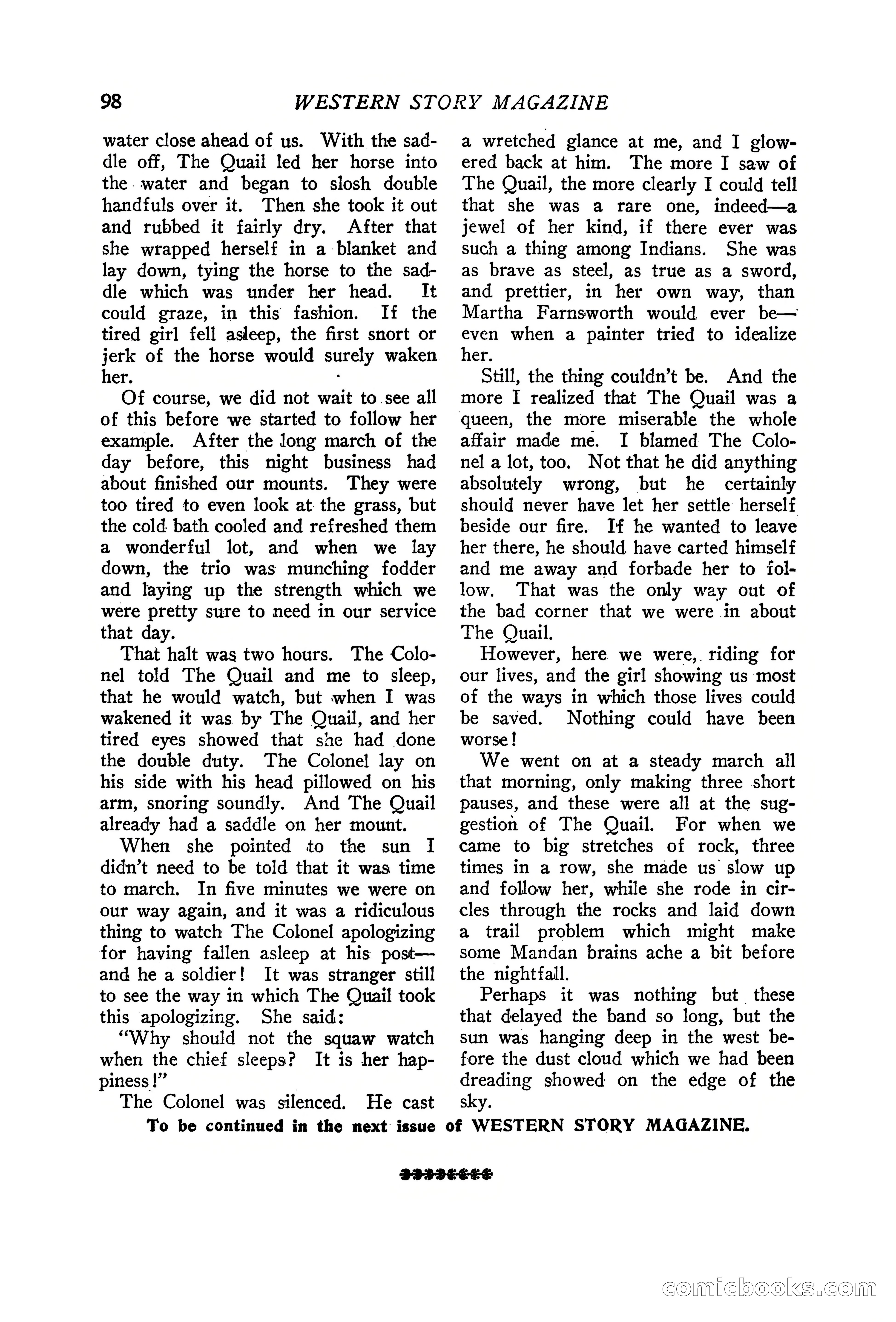 Western Story Magazine, June 19, 1926 — page 100 of 148