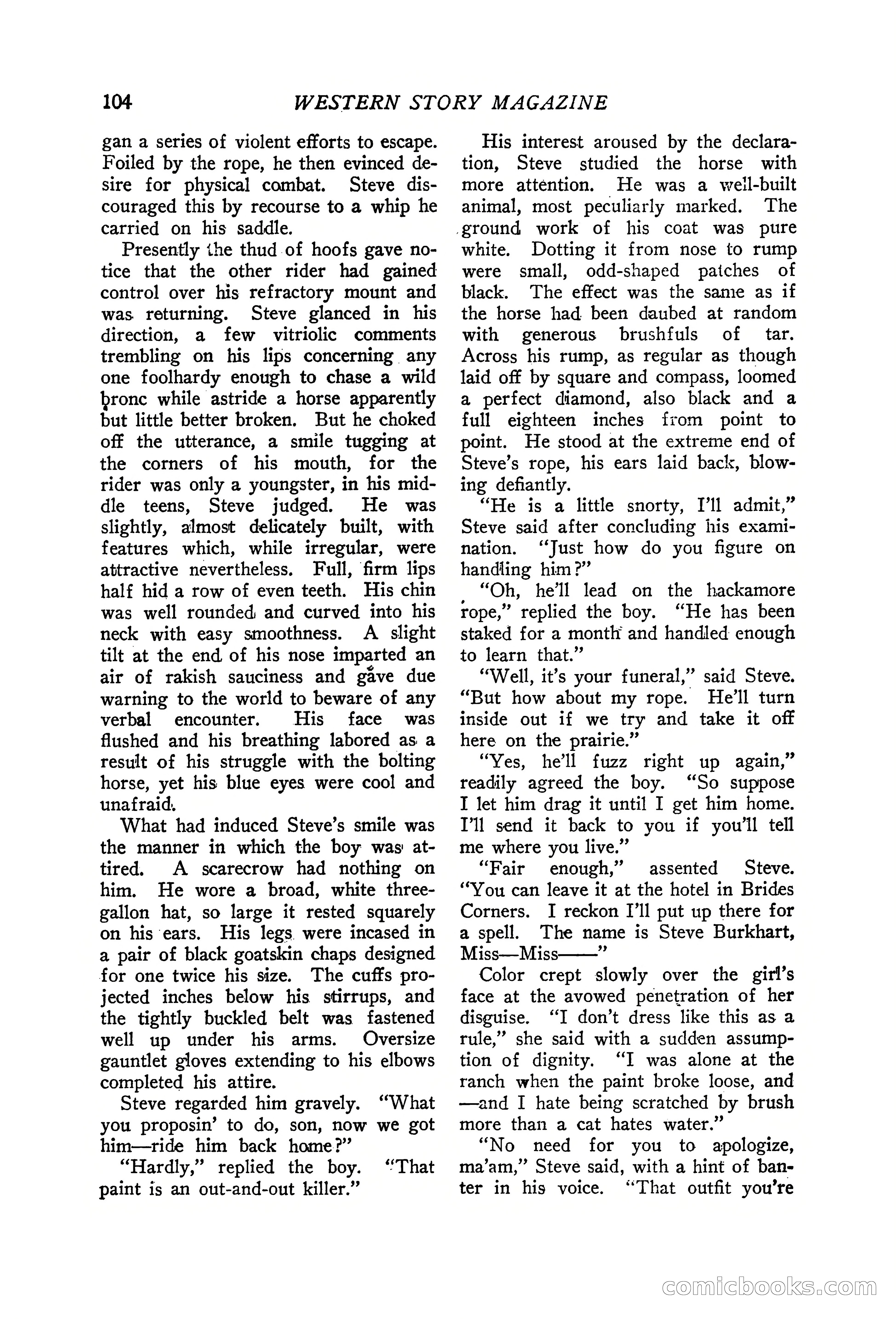 Western Story Magazine, June 19, 1926 — page 106 of 148