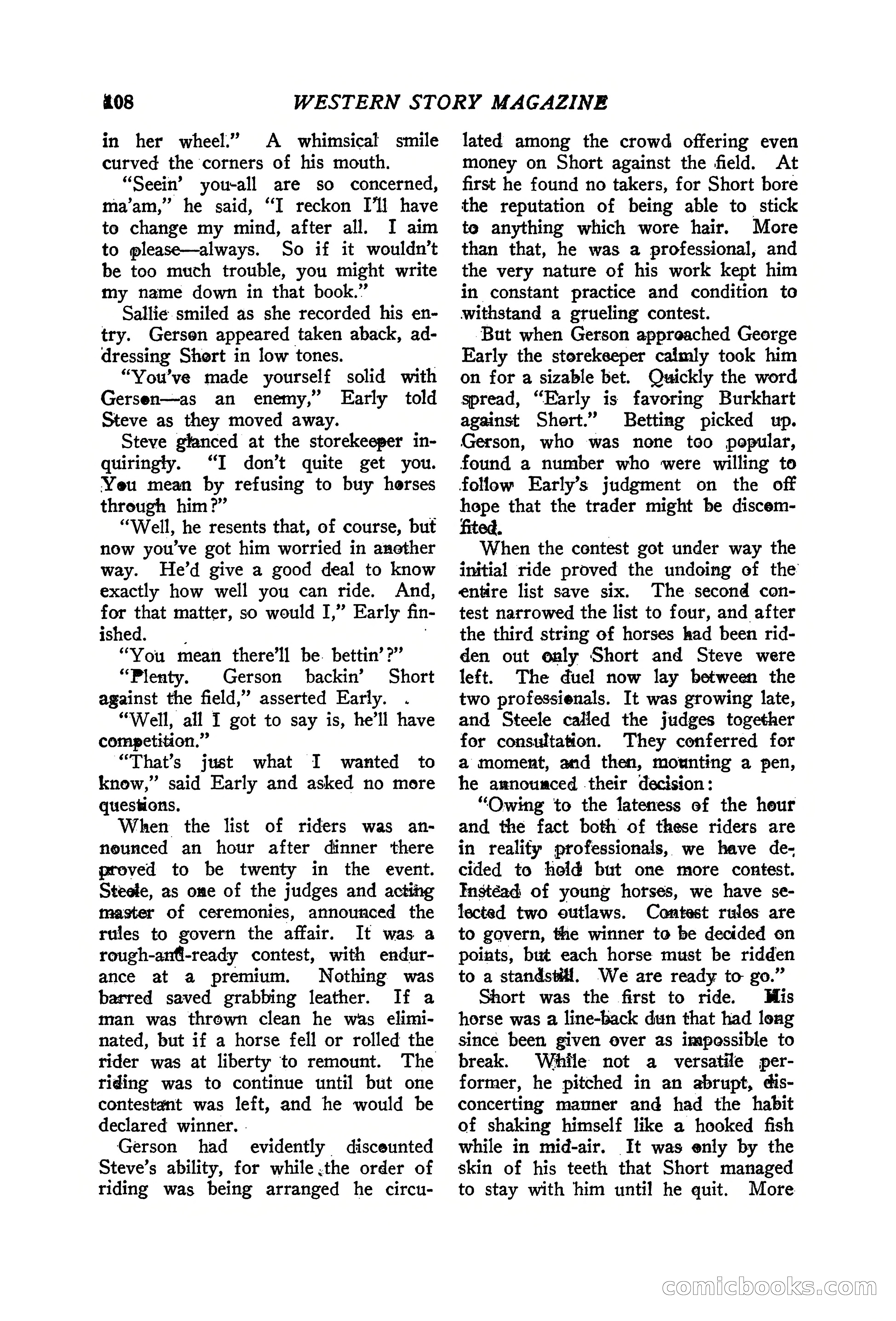 Western Story Magazine, June 19, 1926 — page 110 of 148