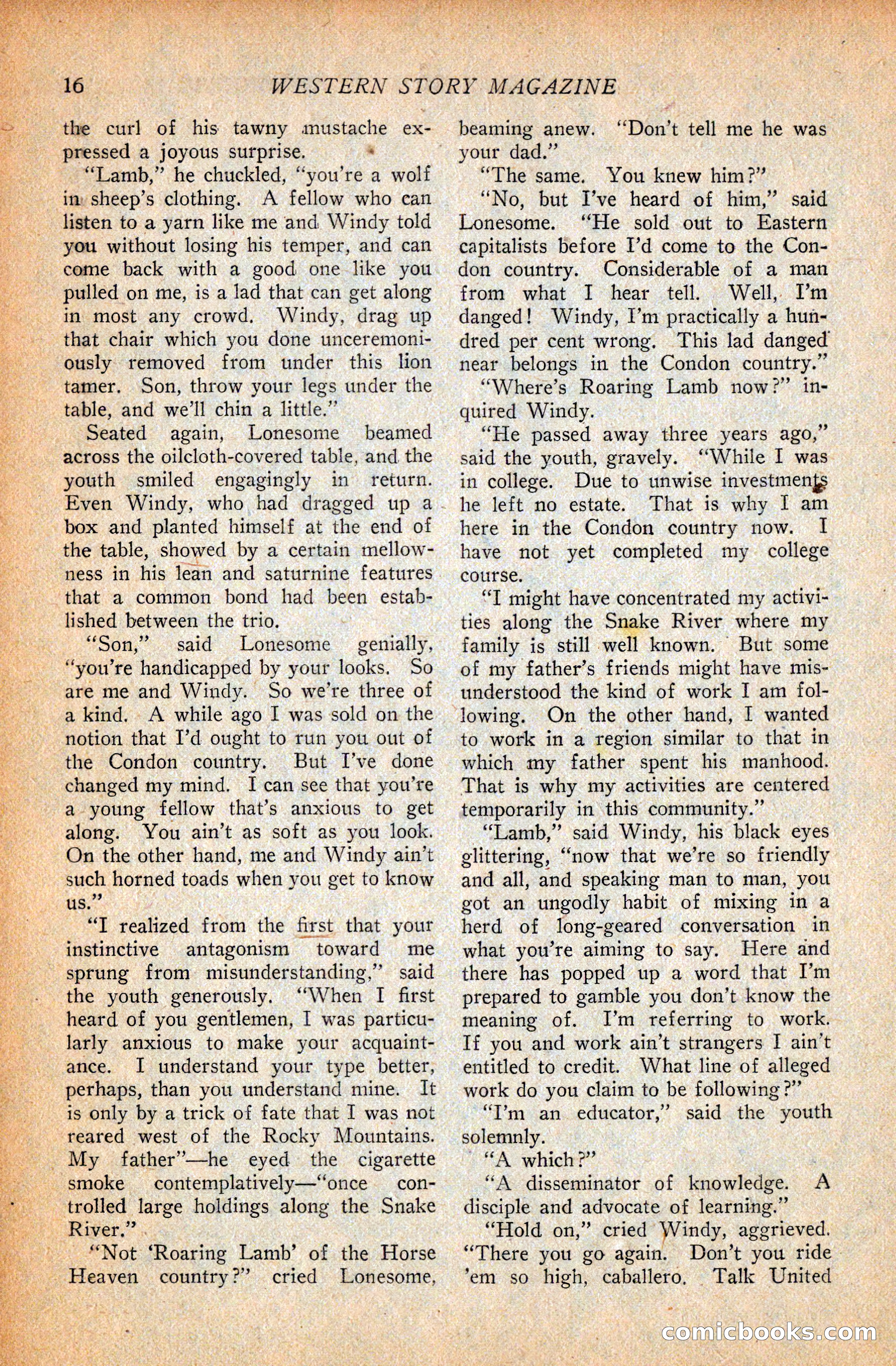 Western Story Magazine, September 11, 1926 — page 18 of 148