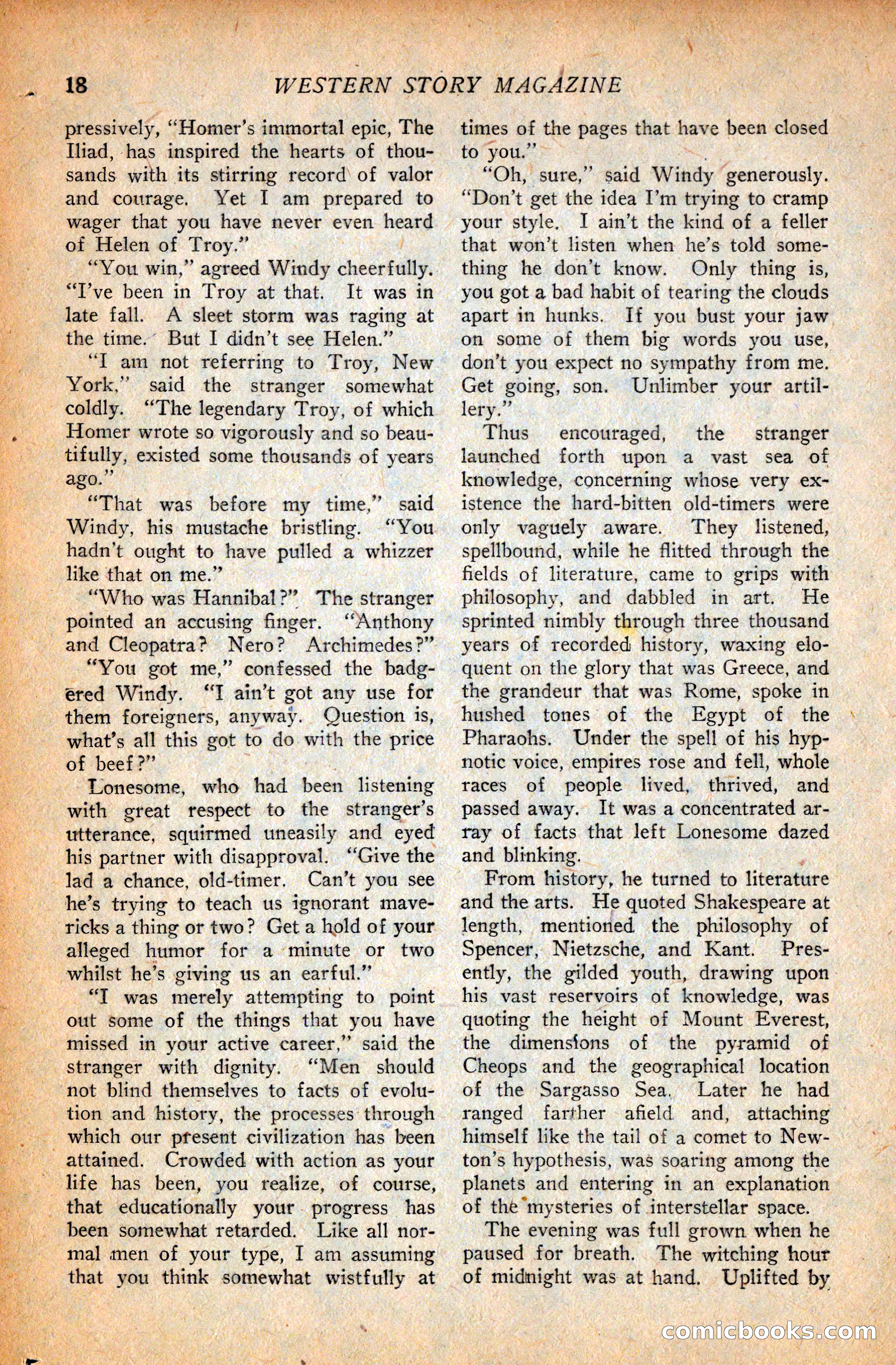 Western Story Magazine, September 11, 1926 — page 20 of 148
