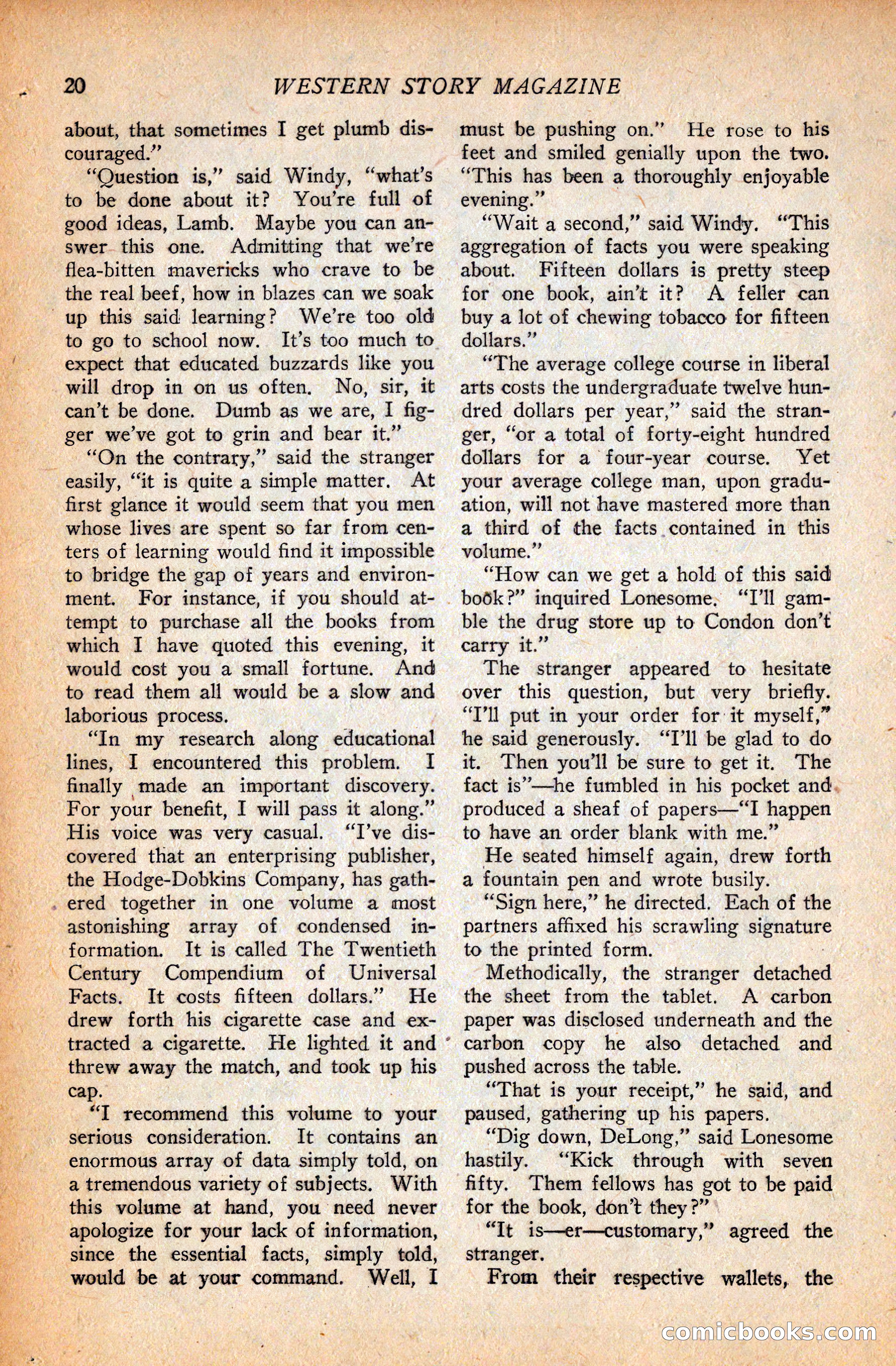 Western Story Magazine, September 11, 1926 — page 22 of 148