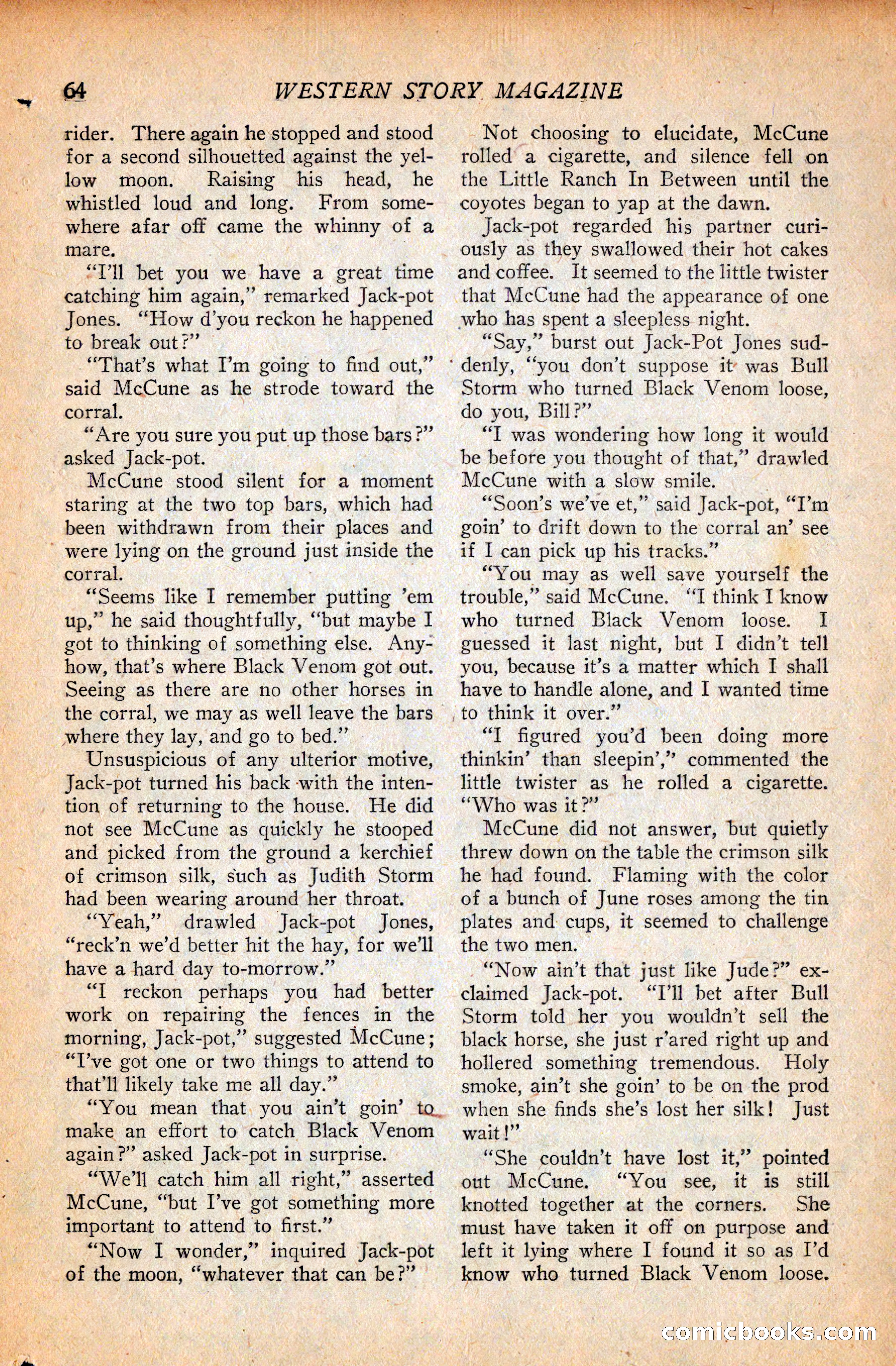 Western Story Magazine, September 11, 1926 — page 66 of 148