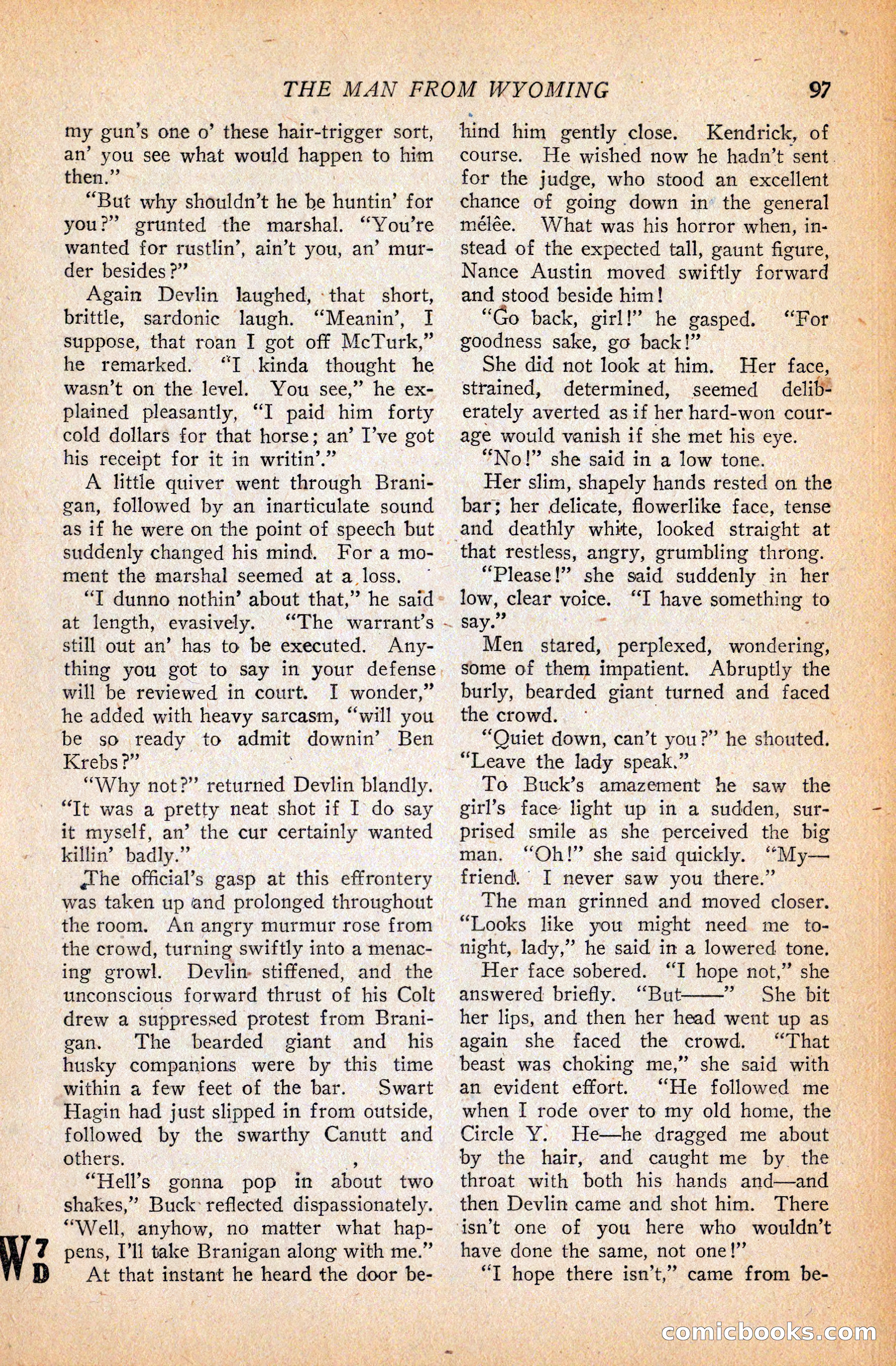 Western Story Magazine, September 11, 1926 — page 99 of 148
