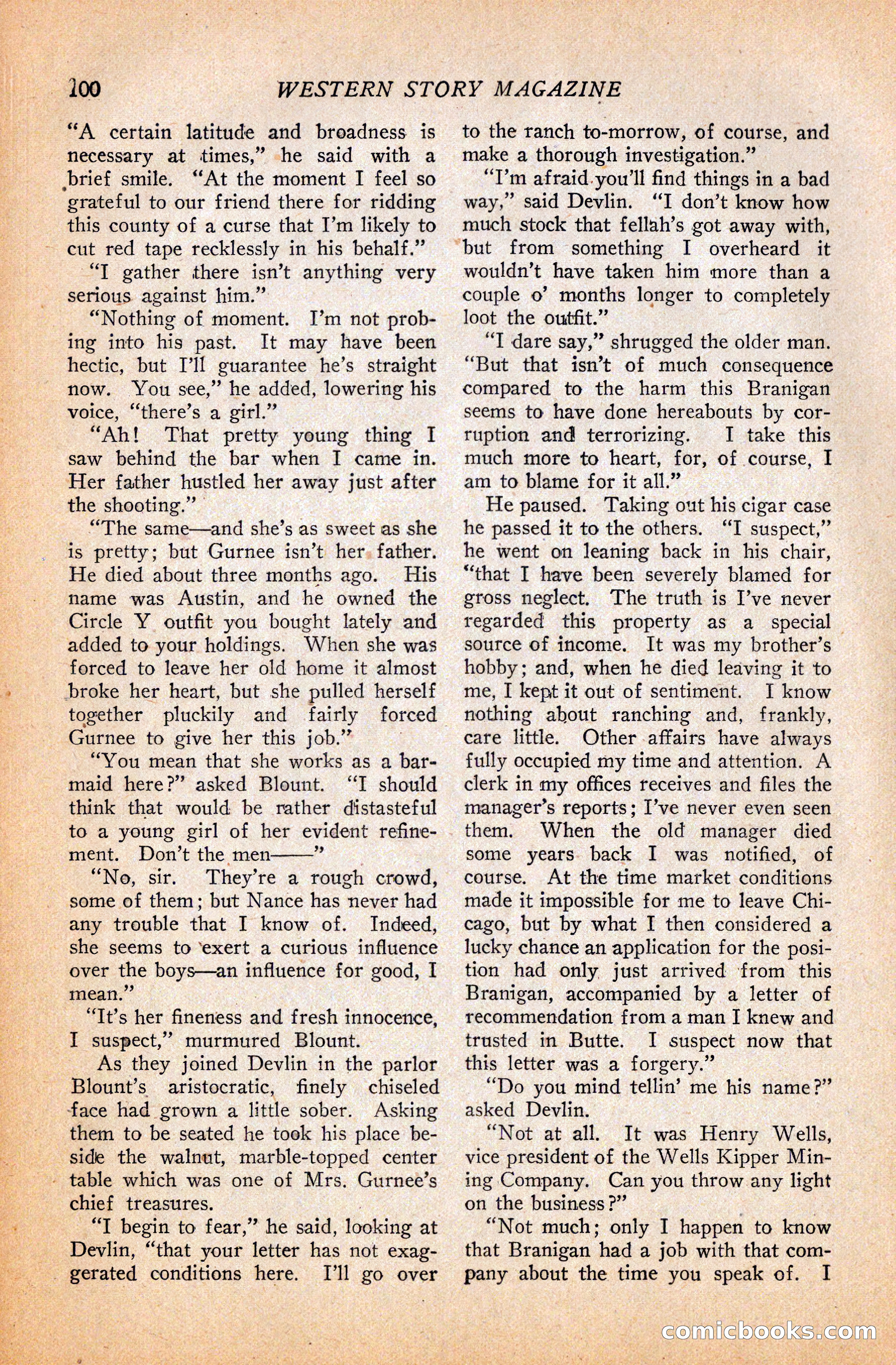 Western Story Magazine, September 11, 1926 — page 102 of 148