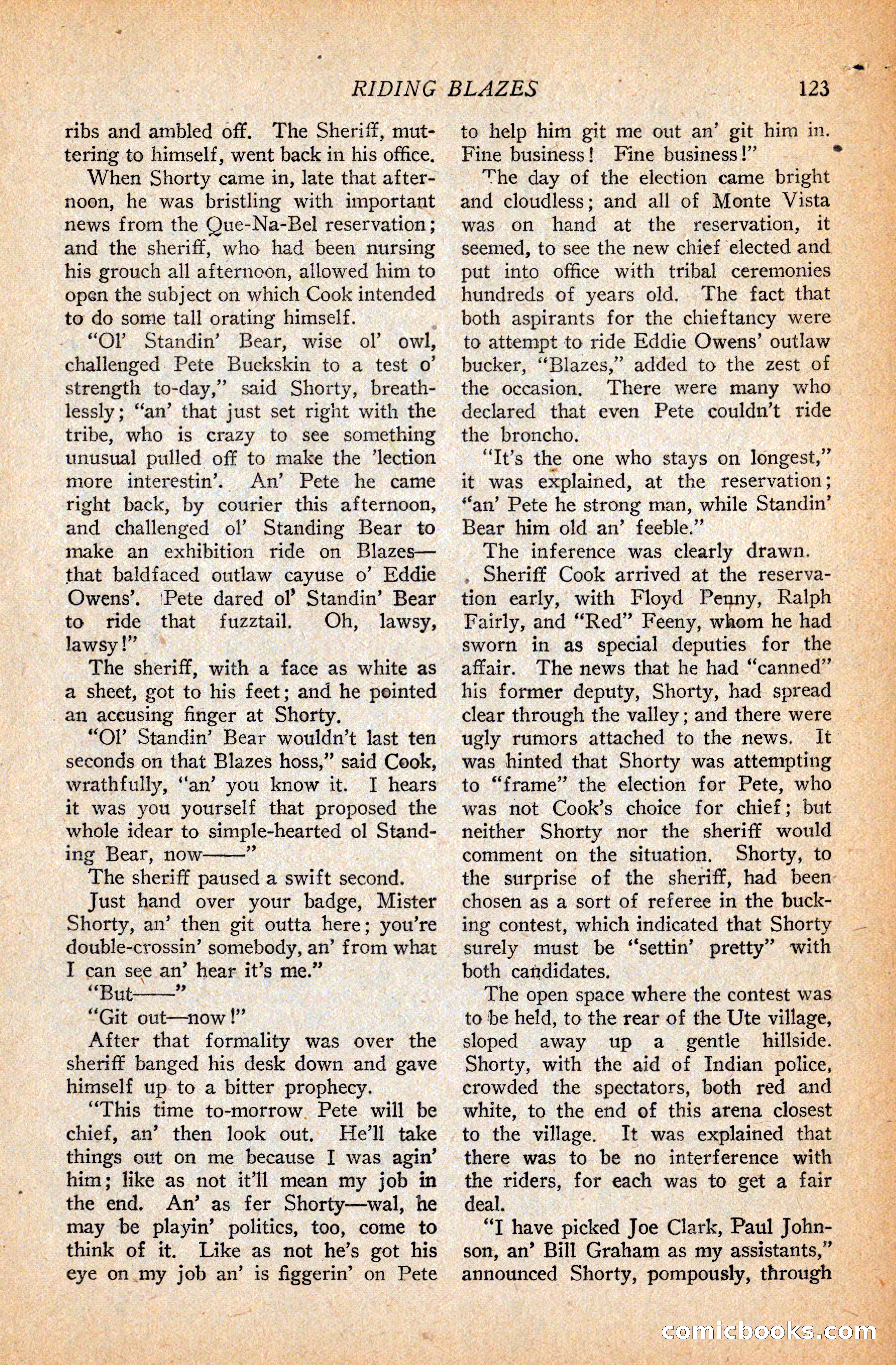 Western Story Magazine, September 11, 1926 — page 125 of 148