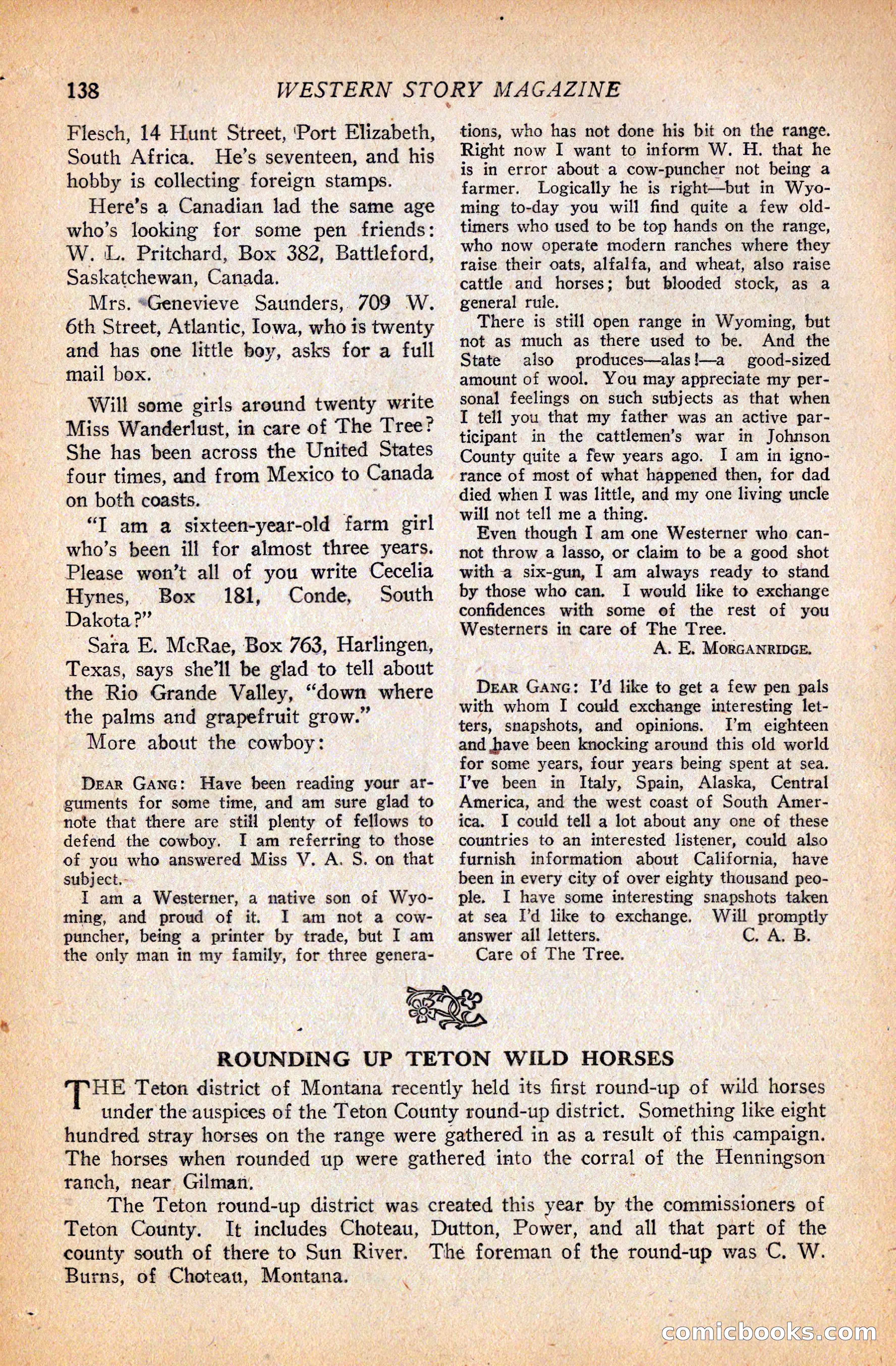 Western Story Magazine, September 11, 1926 — page 140 of 148