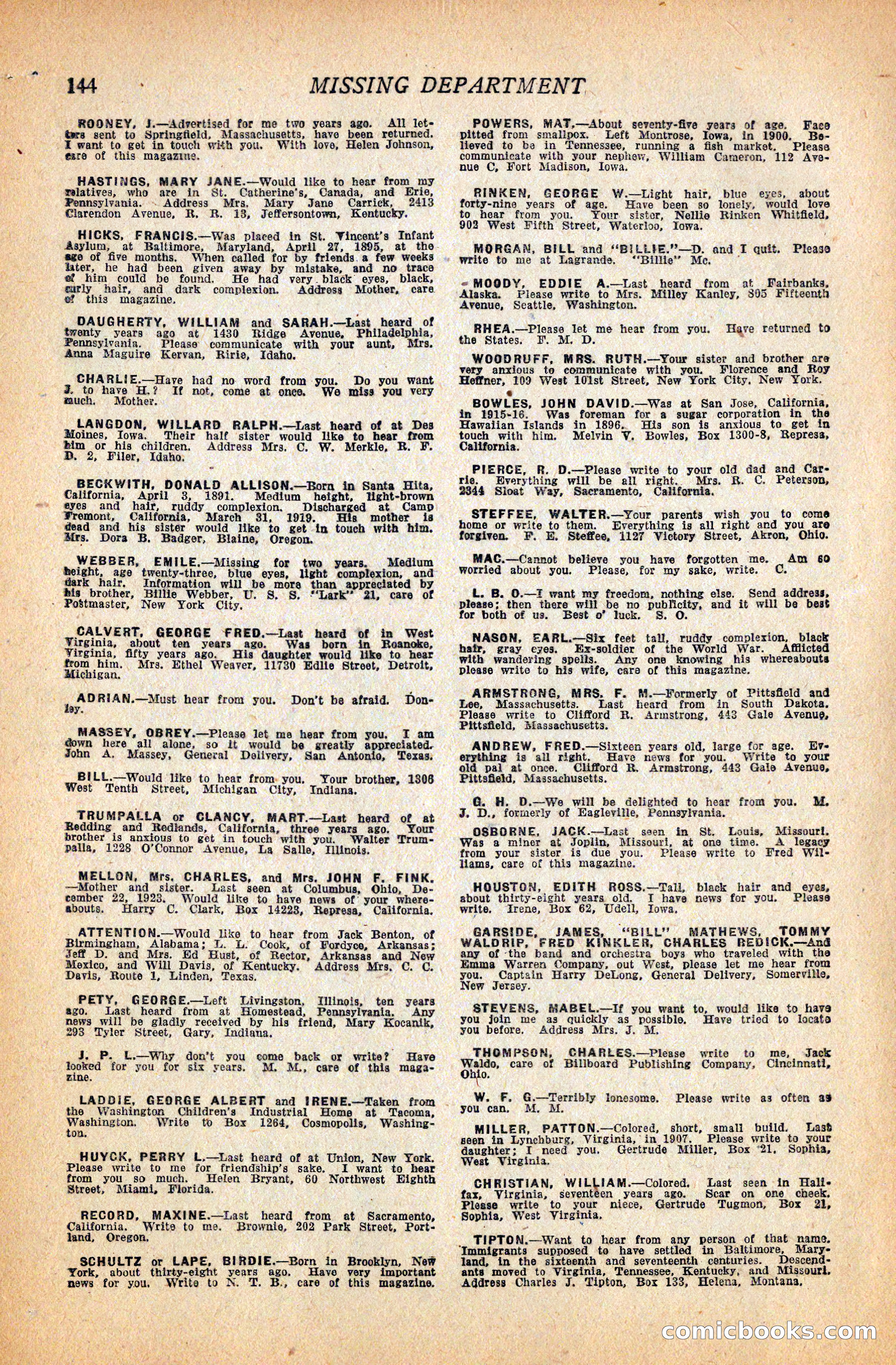 Western Story Magazine, September 11, 1926 — page 146 of 148