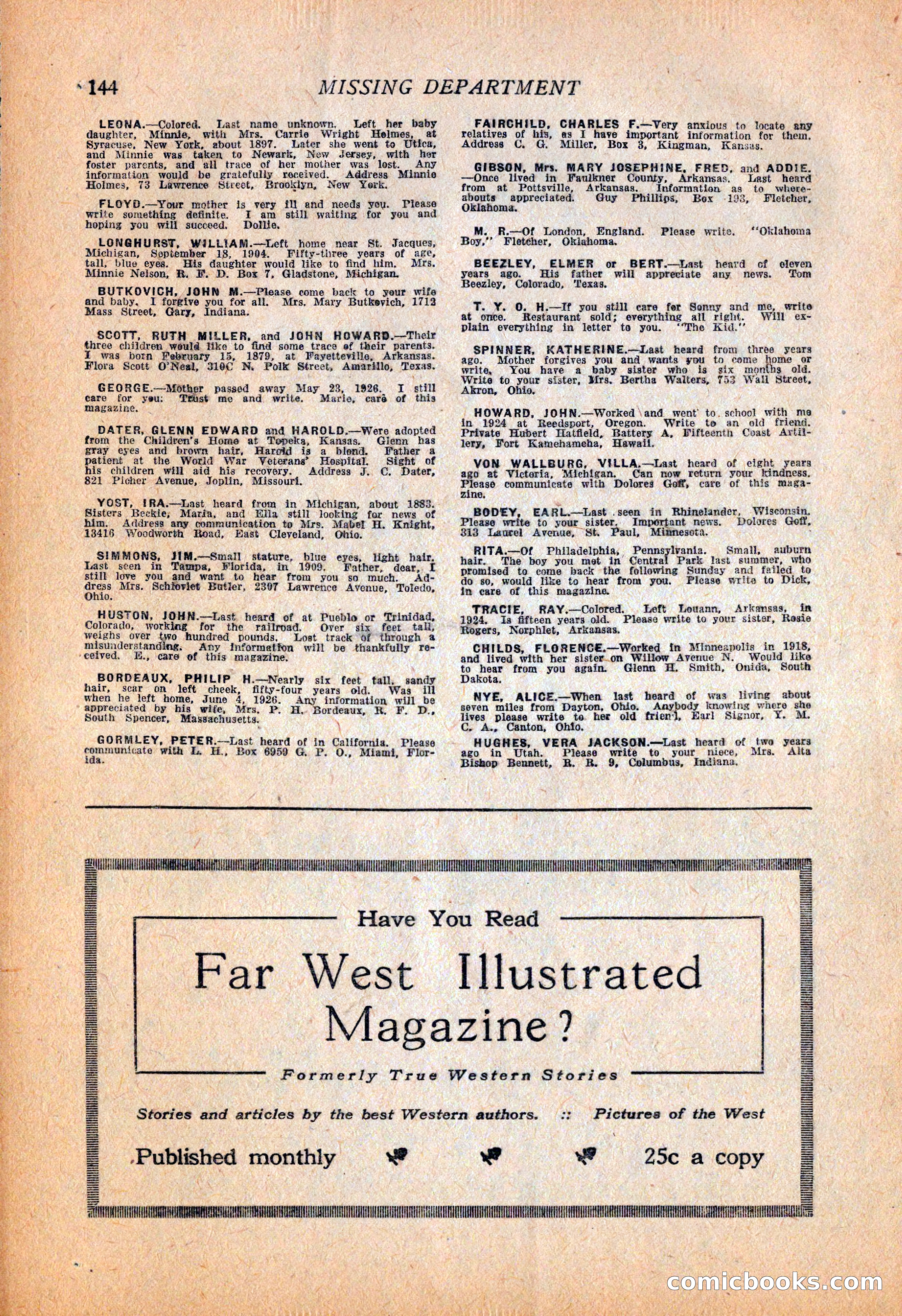 Western Story Magazine, October 2, 1926 — page 146 of 172