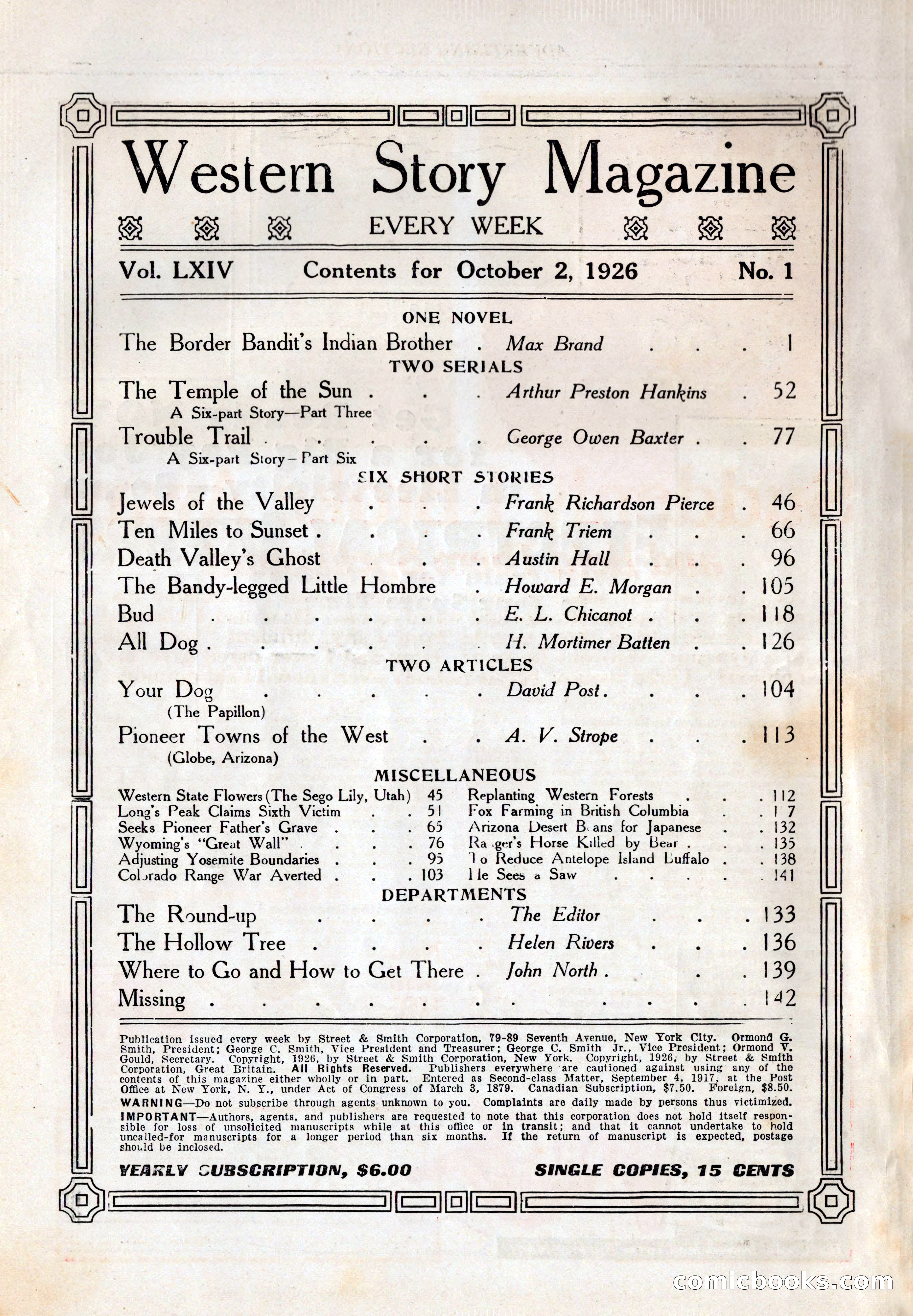 Western Story Magazine, October 2, 1926 — page 150 of 172