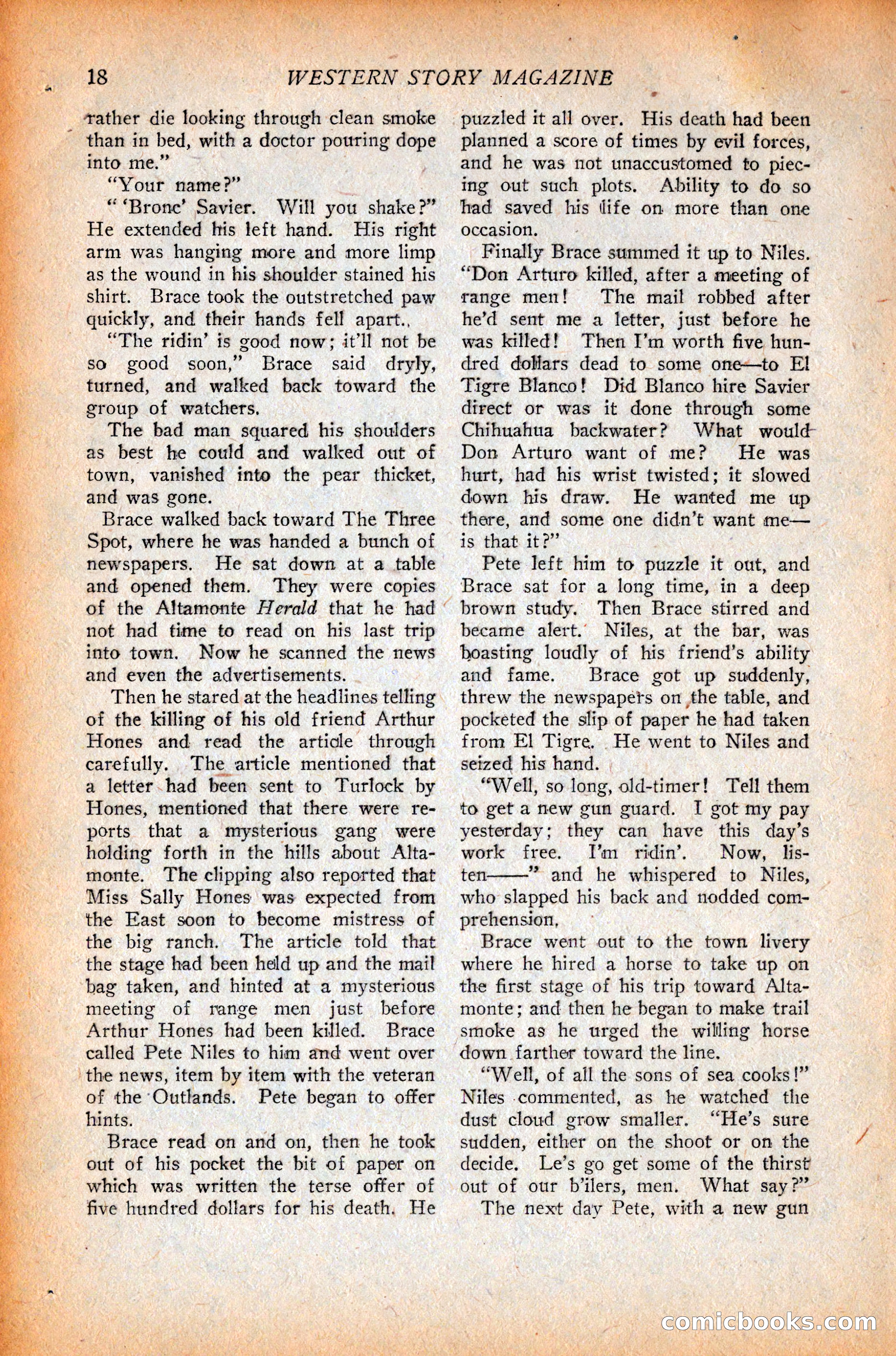 Western Story Magazine, October 9, 1926 — page 20 of 148
