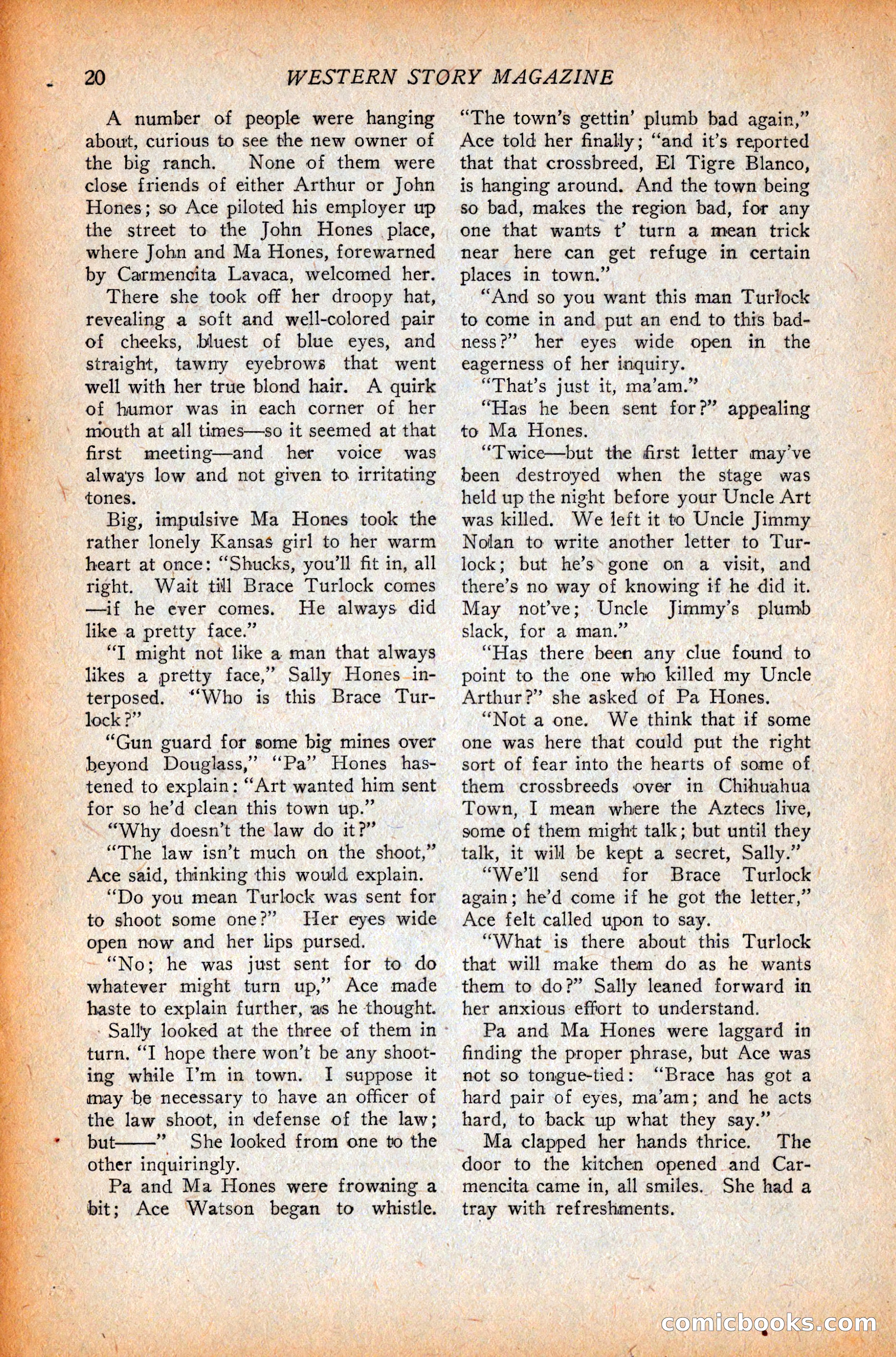 Western Story Magazine, October 9, 1926 — page 22 of 148
