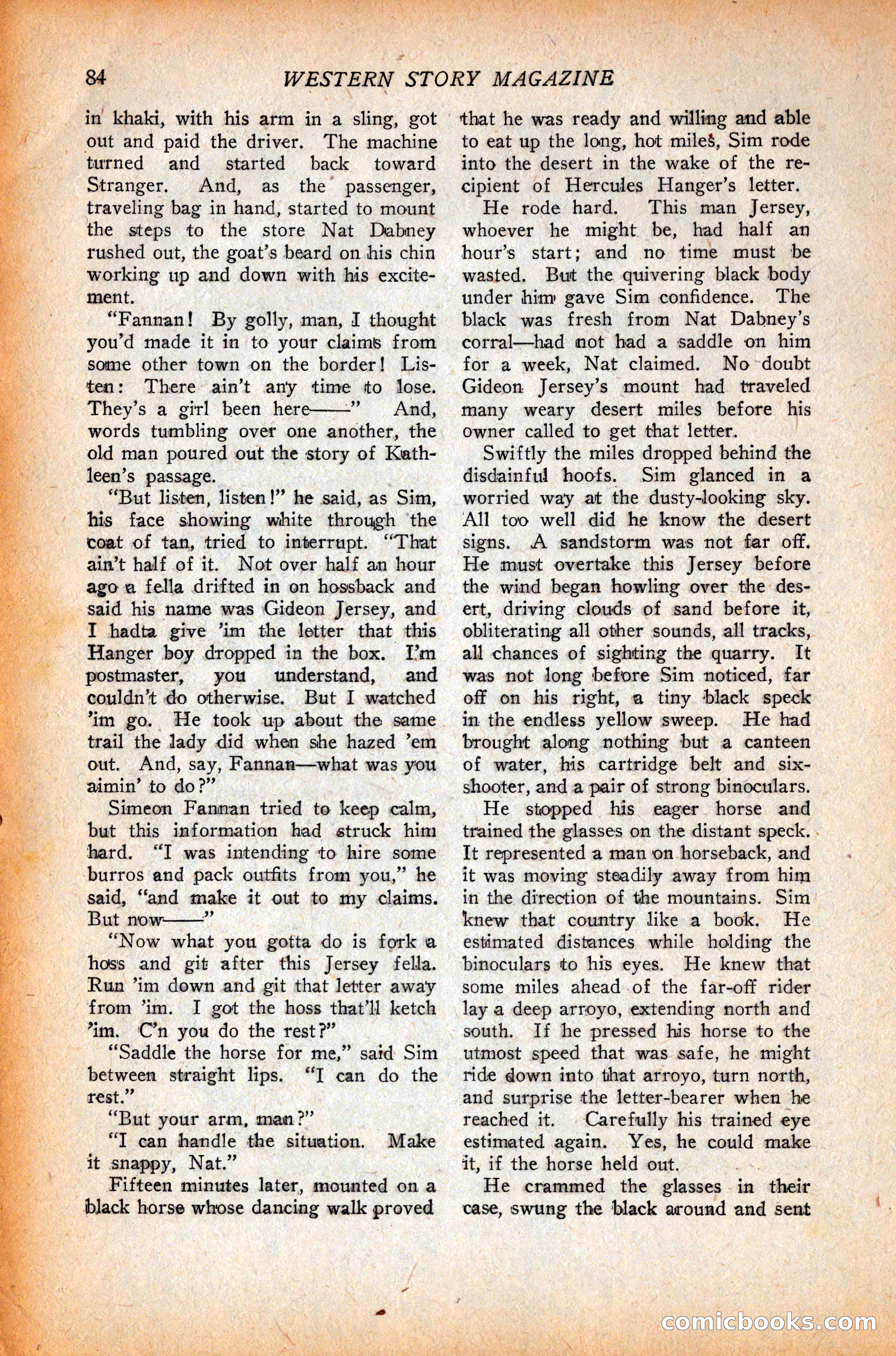 Western Story Magazine, October 9, 1926 — page 86 of 148