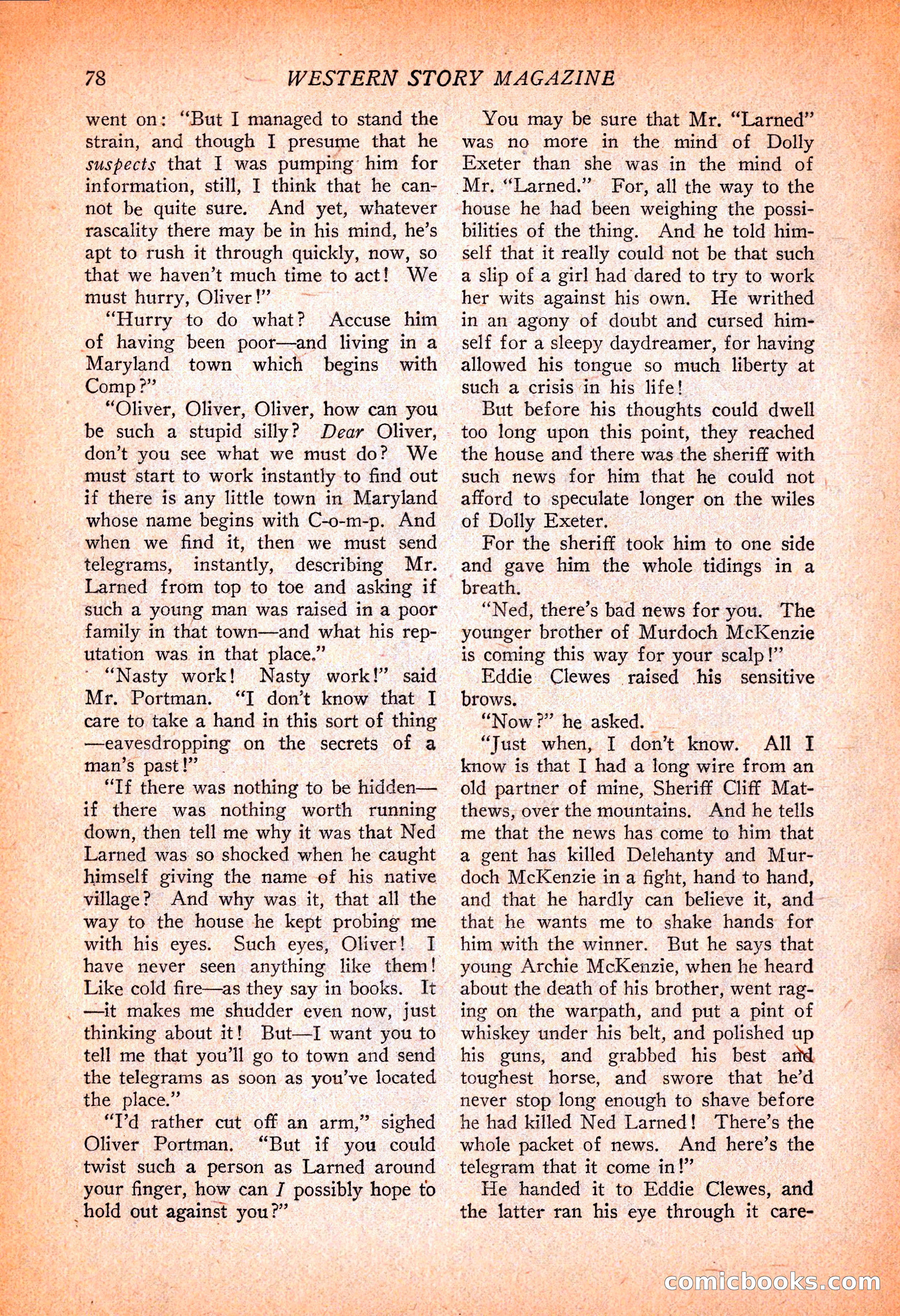 Western Story Magazine, November 13, 1926 — page 80 of 149