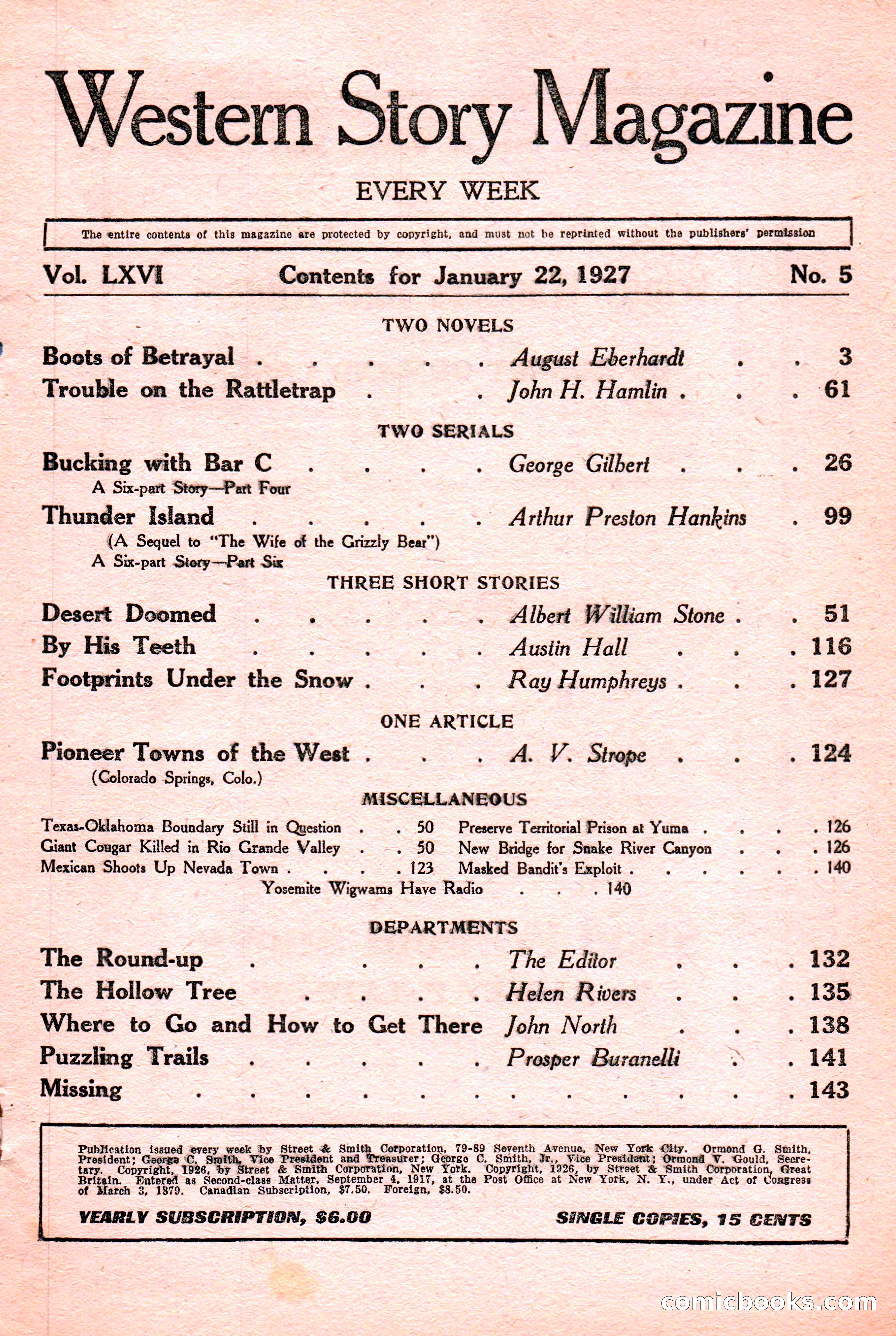 Western Story Magazine Cover — page 3 of 148