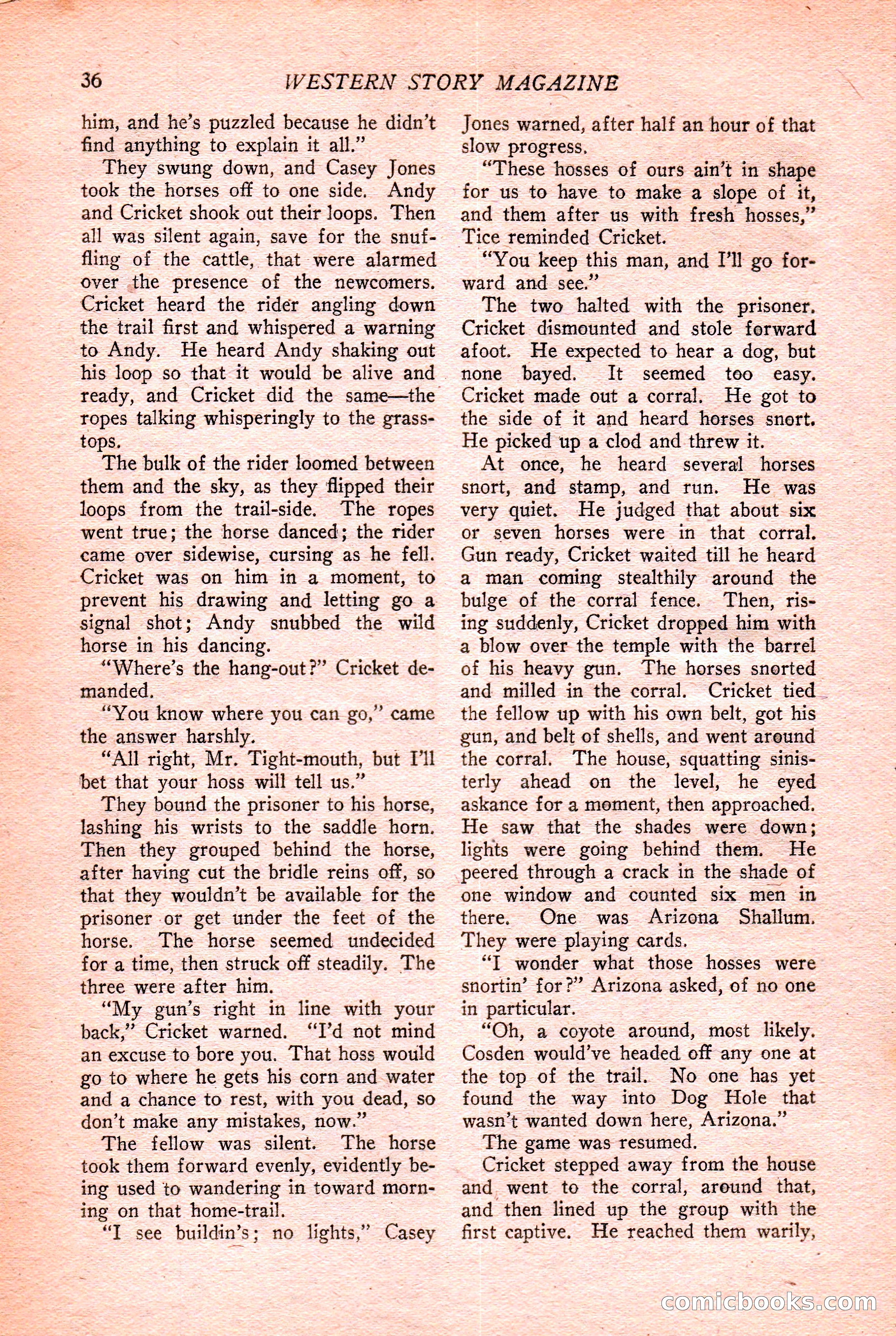 Western Story Magazine Cover — page 38 of 148