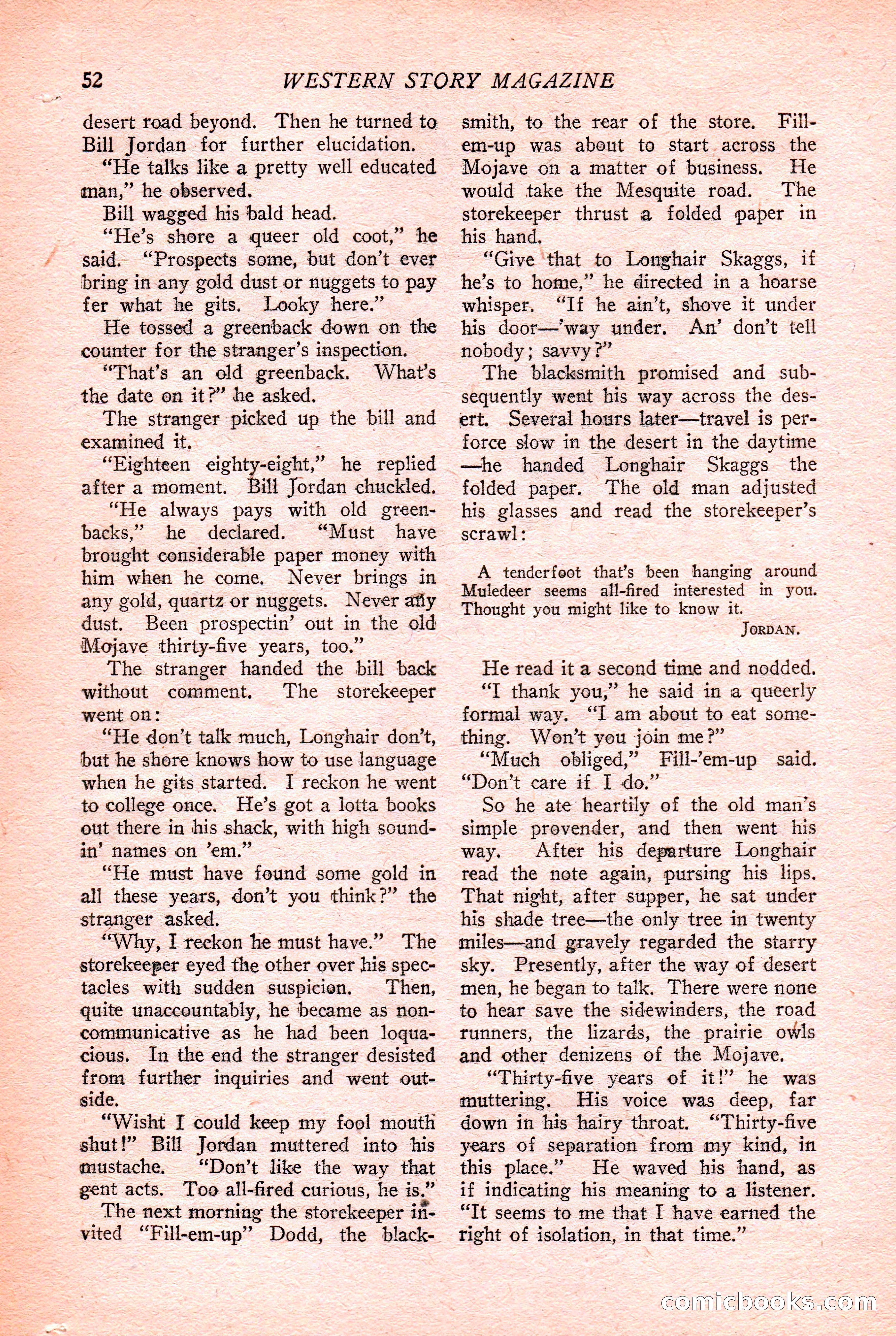 Western Story Magazine Cover — page 54 of 148