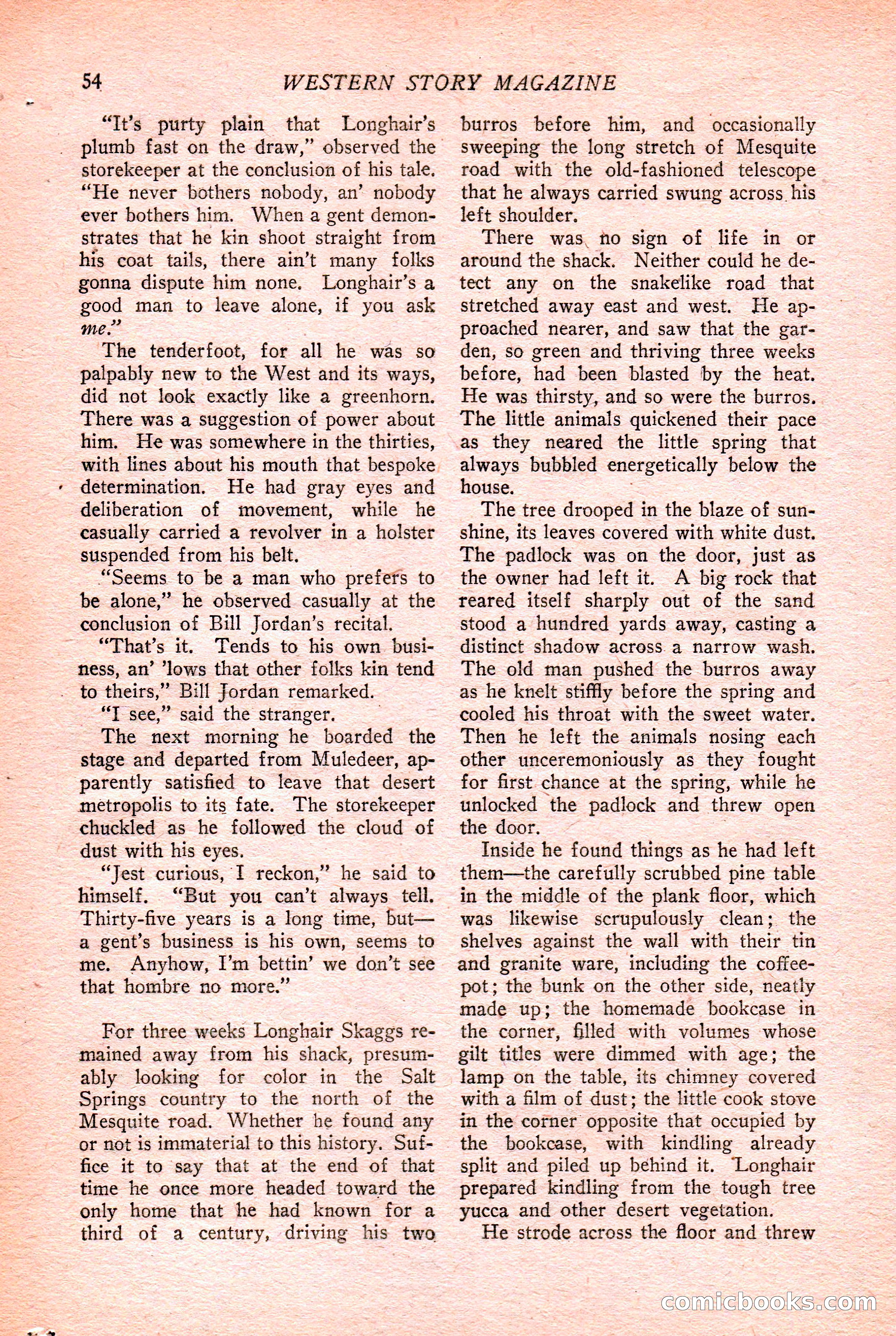 Western Story Magazine Cover — page 56 of 148
