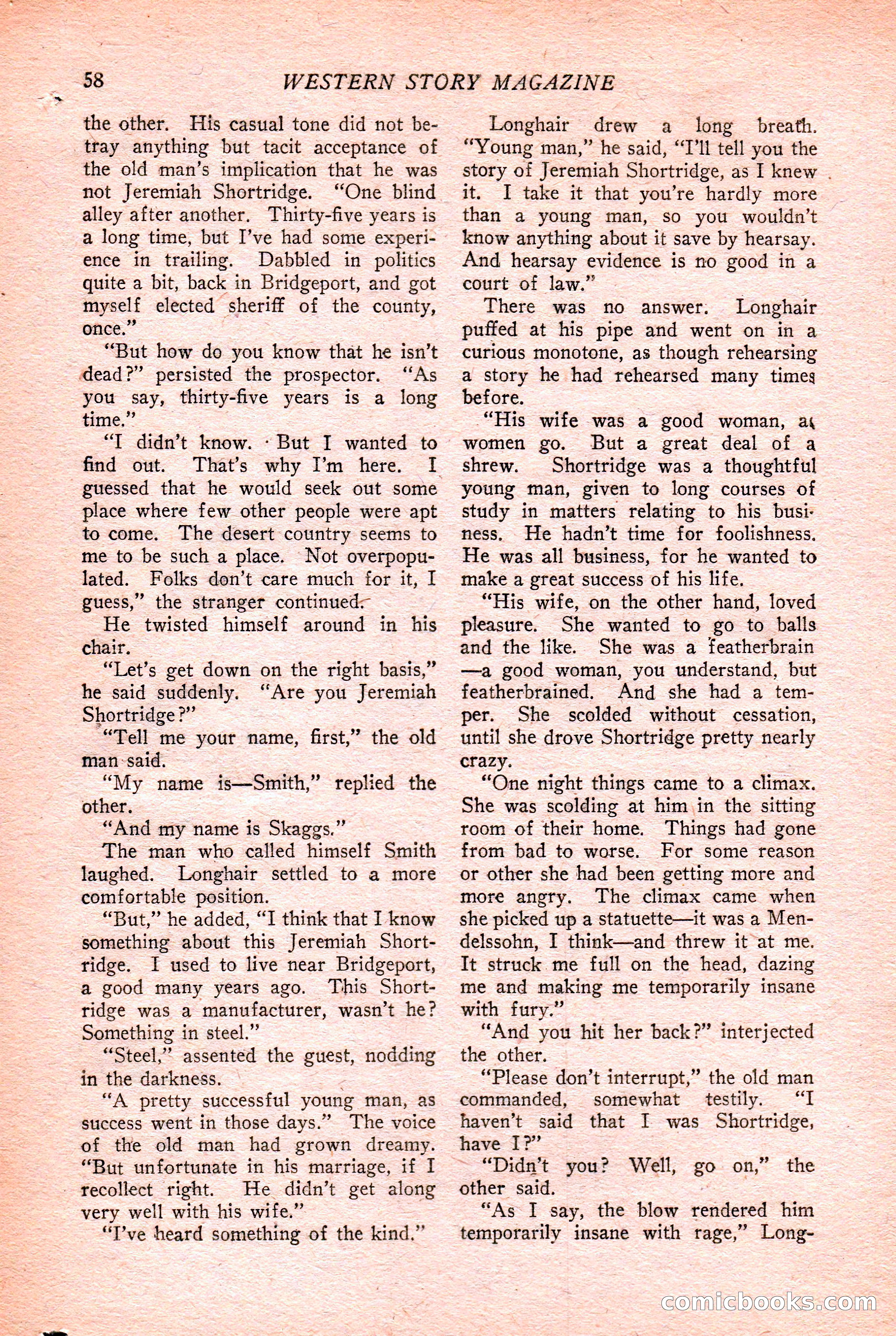 Western Story Magazine Cover — page 60 of 148