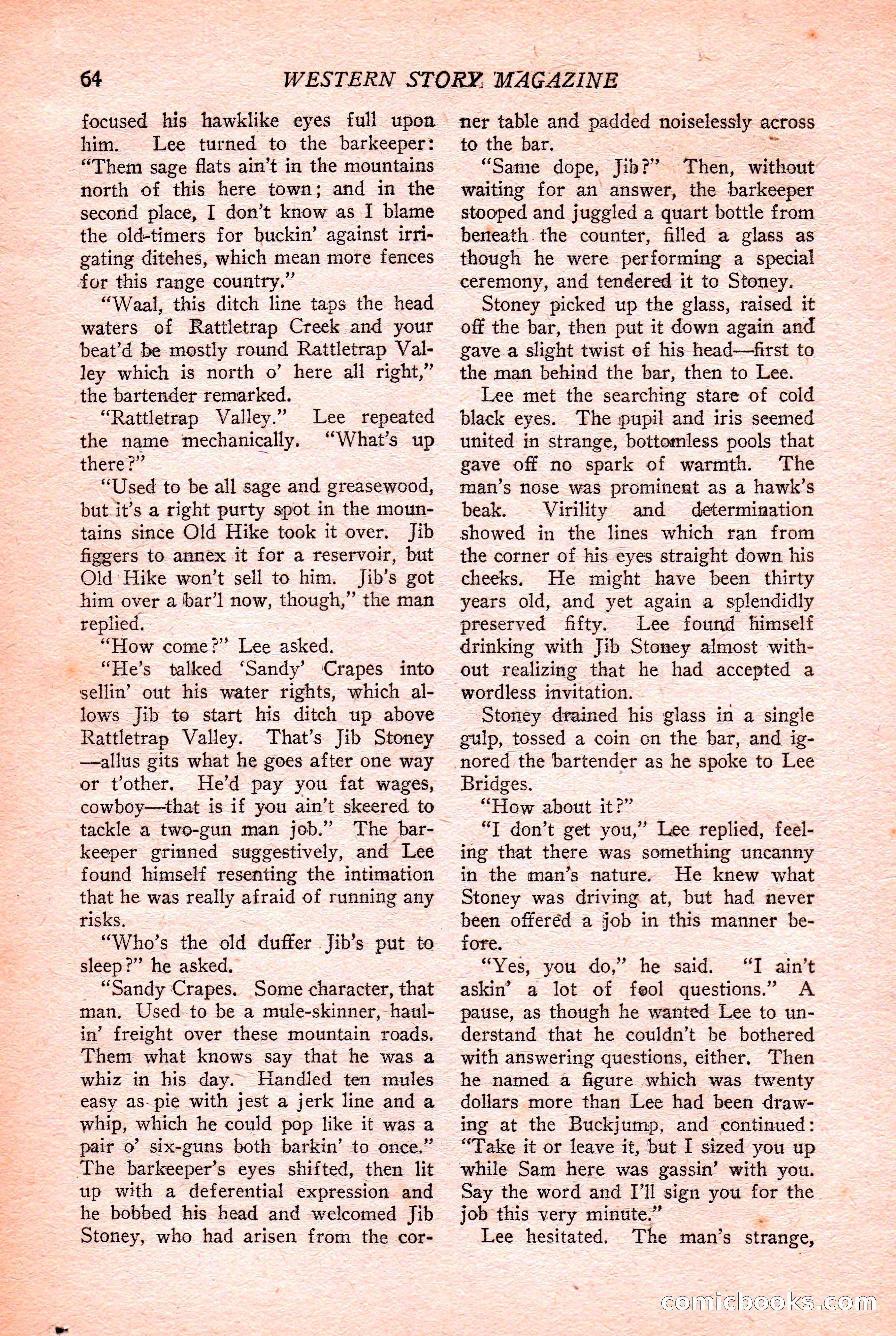 Western Story Magazine Cover — page 66 of 148